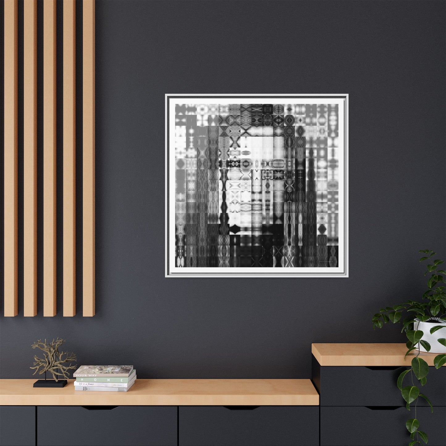 Feminist Icon Gloria Steinem Abstract Portrait Collage Art — Matte Canvas, Framed (Multi-color options)
