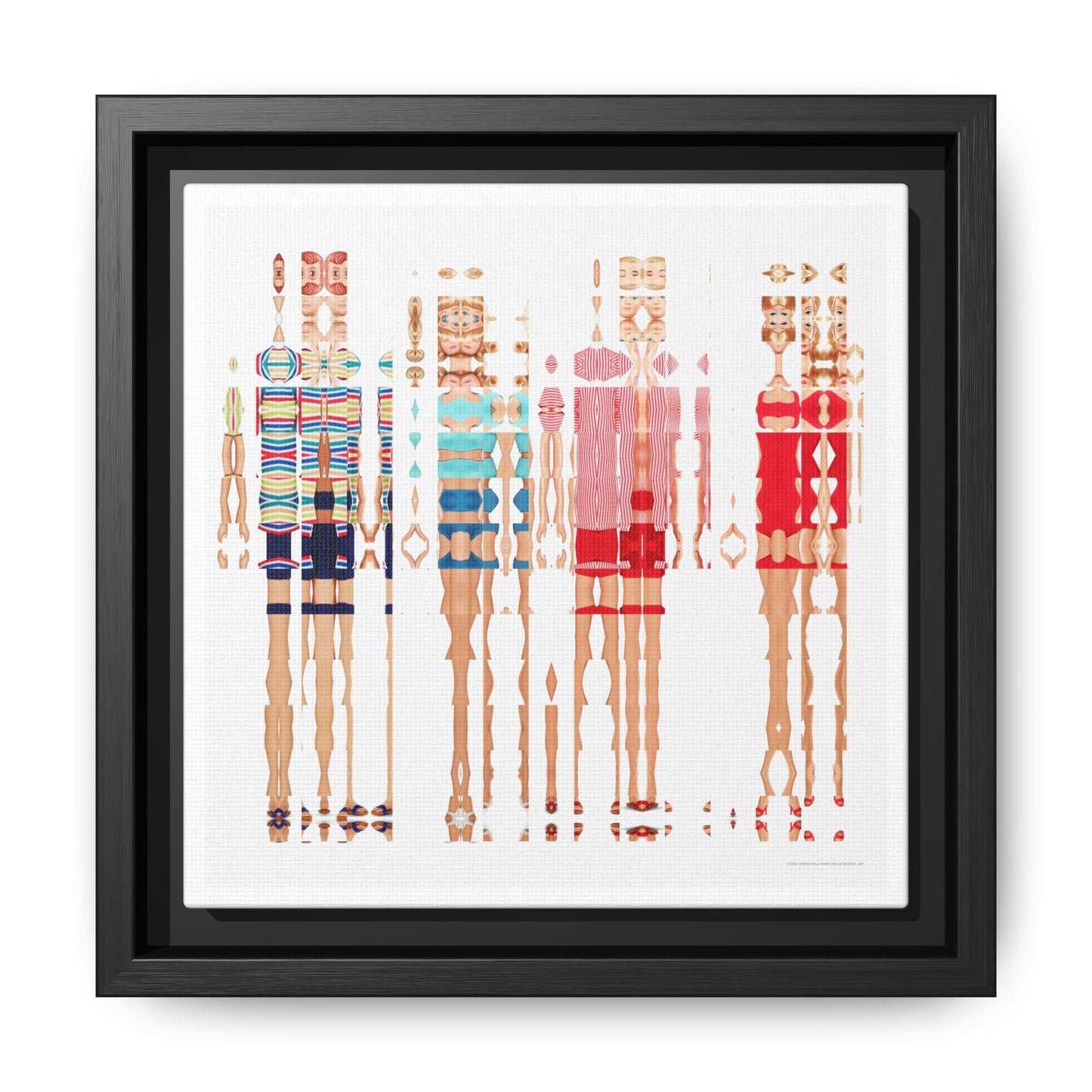 Iconic Dream Doll Inner Circle Besties Abstract Portrait Collage Art — Matte Canvas, Framed (Multi-color options)