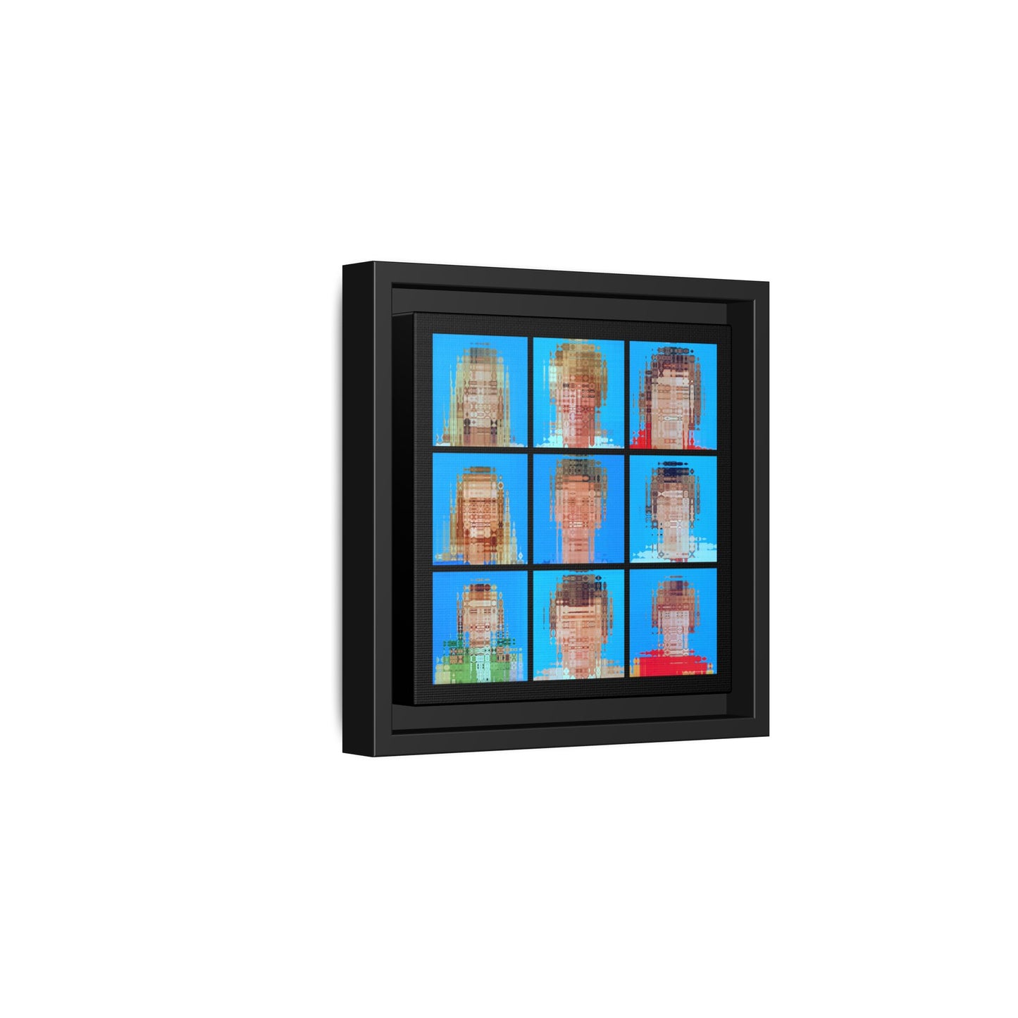 America's Iconic Mid-Century TV Family, Abstract Portrait Collage Art — Matte Canvas, Framed (Multi-color options)
