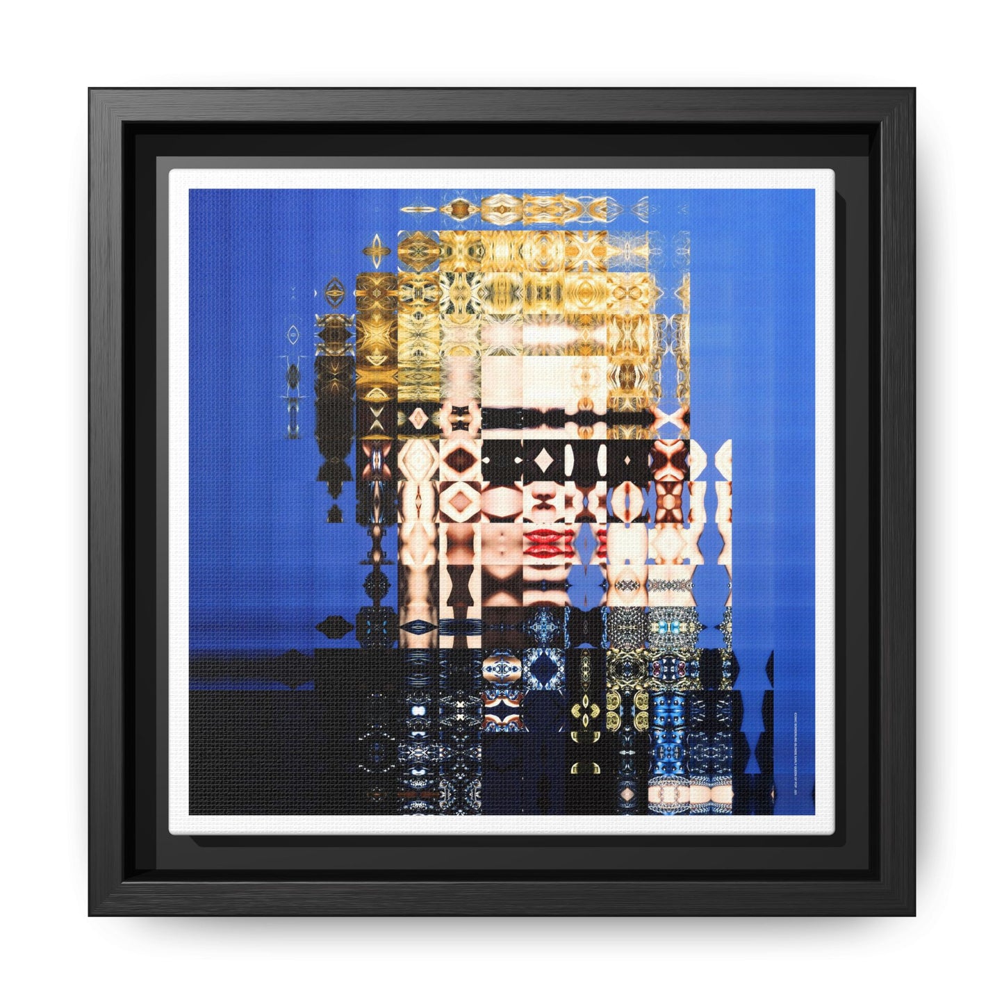 Iconic Borderline-Blonde Early Queen of Pop Abstract Portrait Collage Art — Matte Canvas, Framed (Multi-color options)