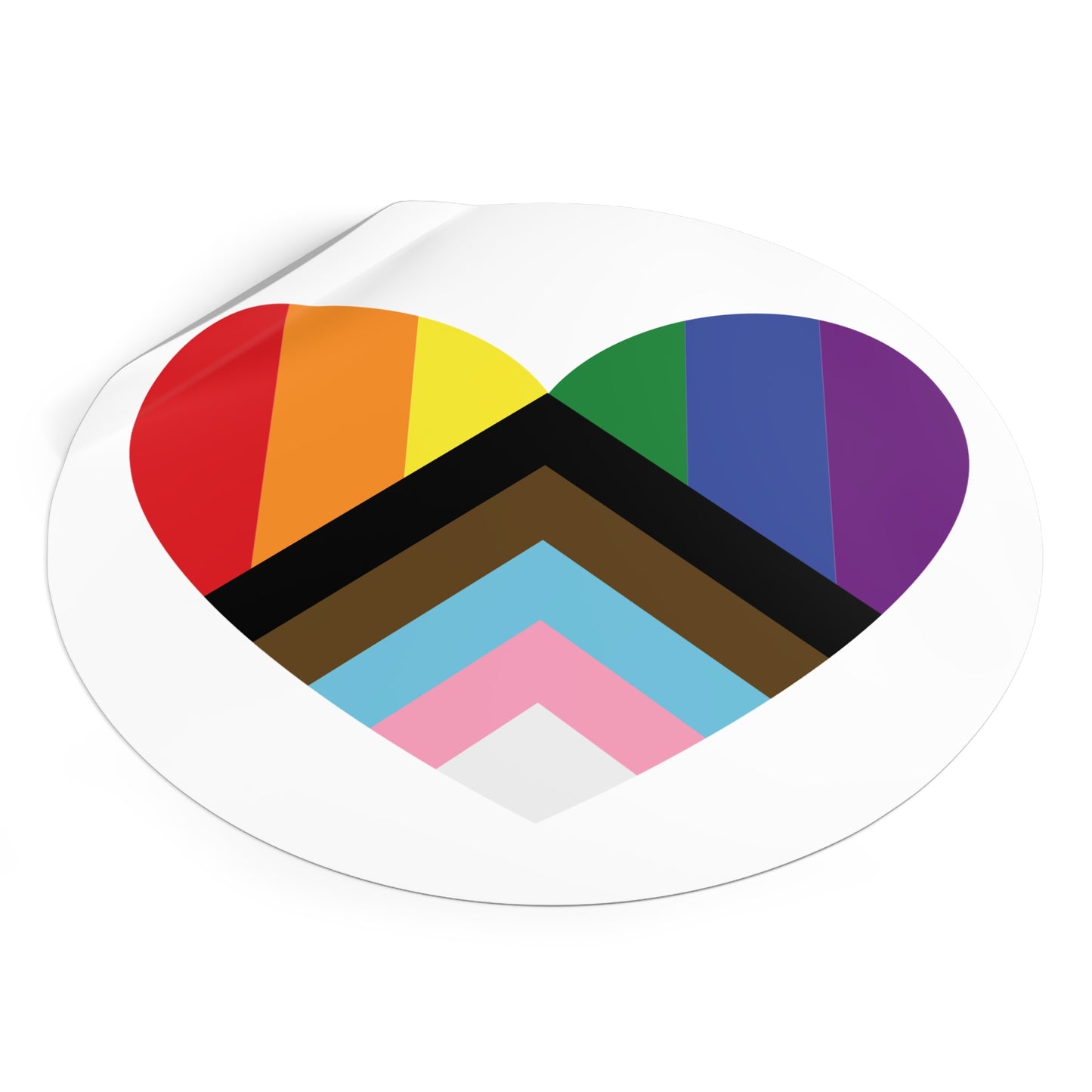 Progress Rainbow Pride Heart Flag Vinyl Sticker