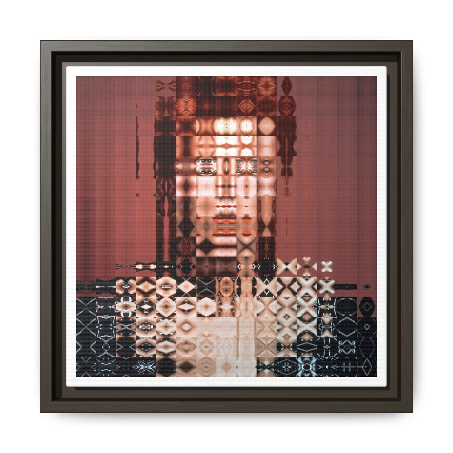 Iconic 70s Alien Glam Rock Starman Abstract Portrait Collage Art — Matte Canvas, Framed (Multi-color options)