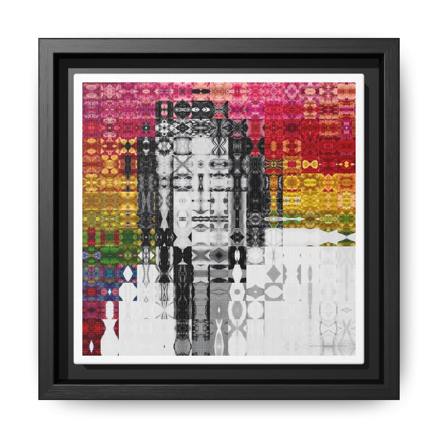 Iconic Voice That Refused Silence, Sylvia Rivera Abstract Portrait Collage Art — Matte Canvas, Framed (Multi-color options)