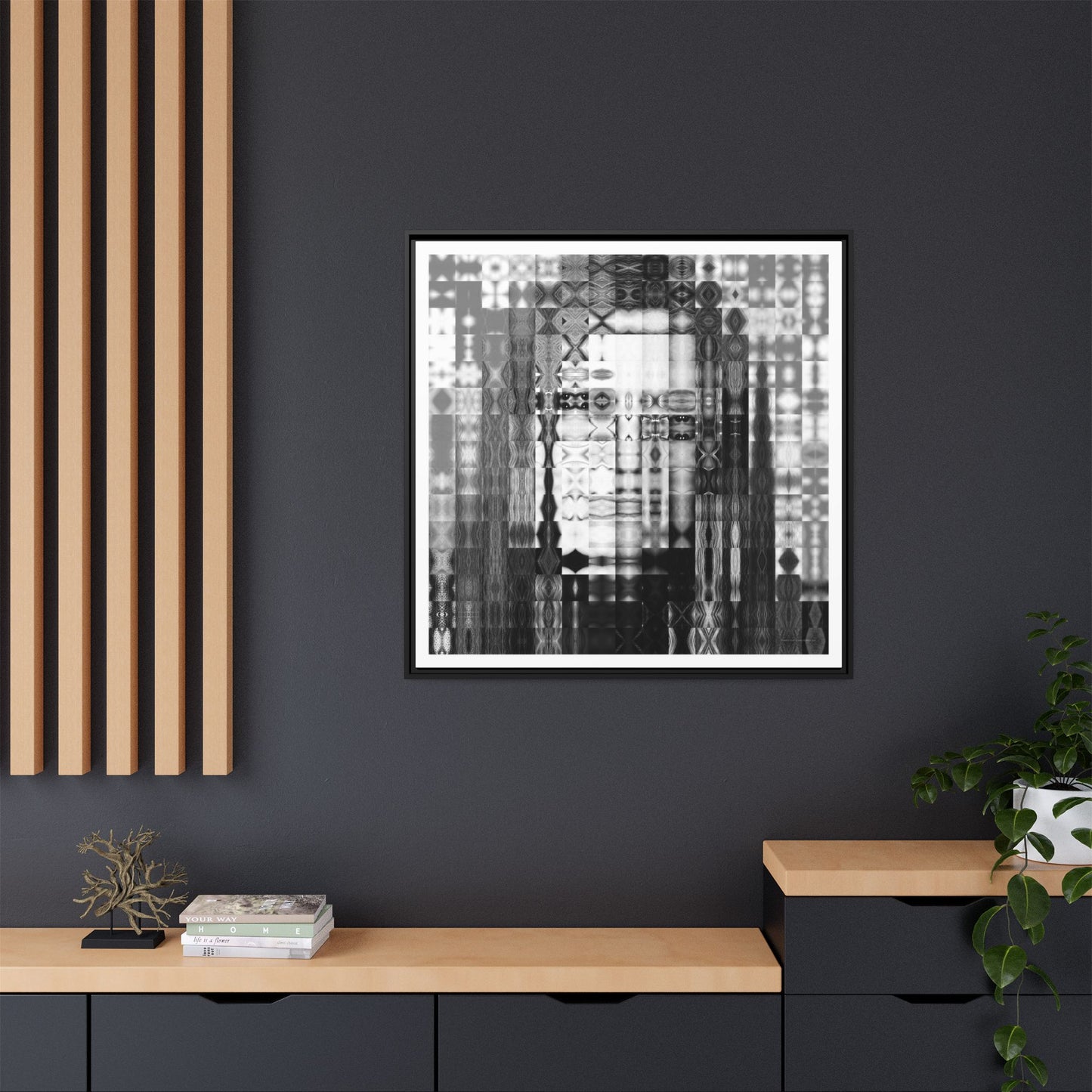 Feminist Icon Gloria Steinem Abstract Portrait Collage Art — Matte Canvas, Framed (Multi-color options)