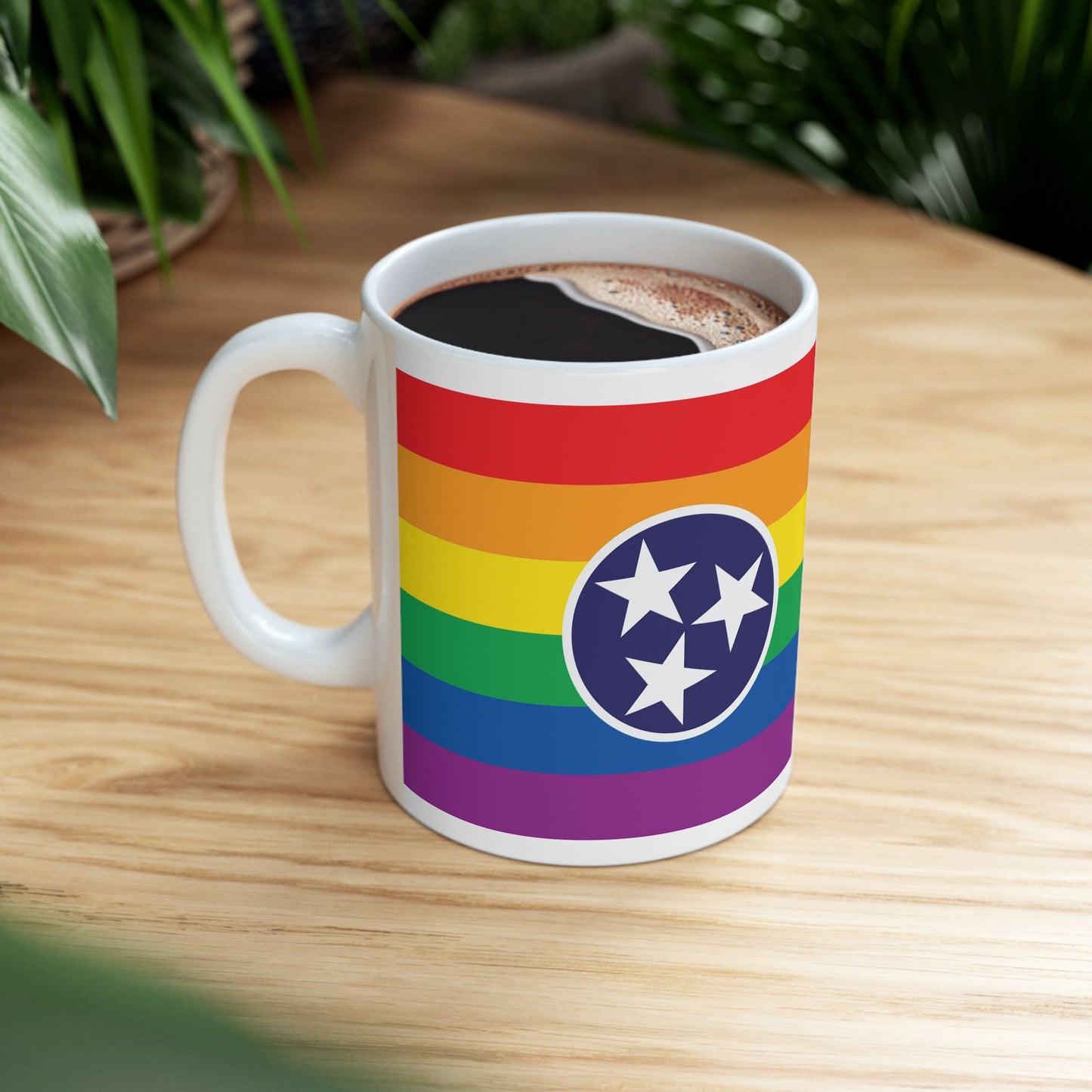 Tennessee Rainbow Pride Flag "UNITED" Ceramic Mug