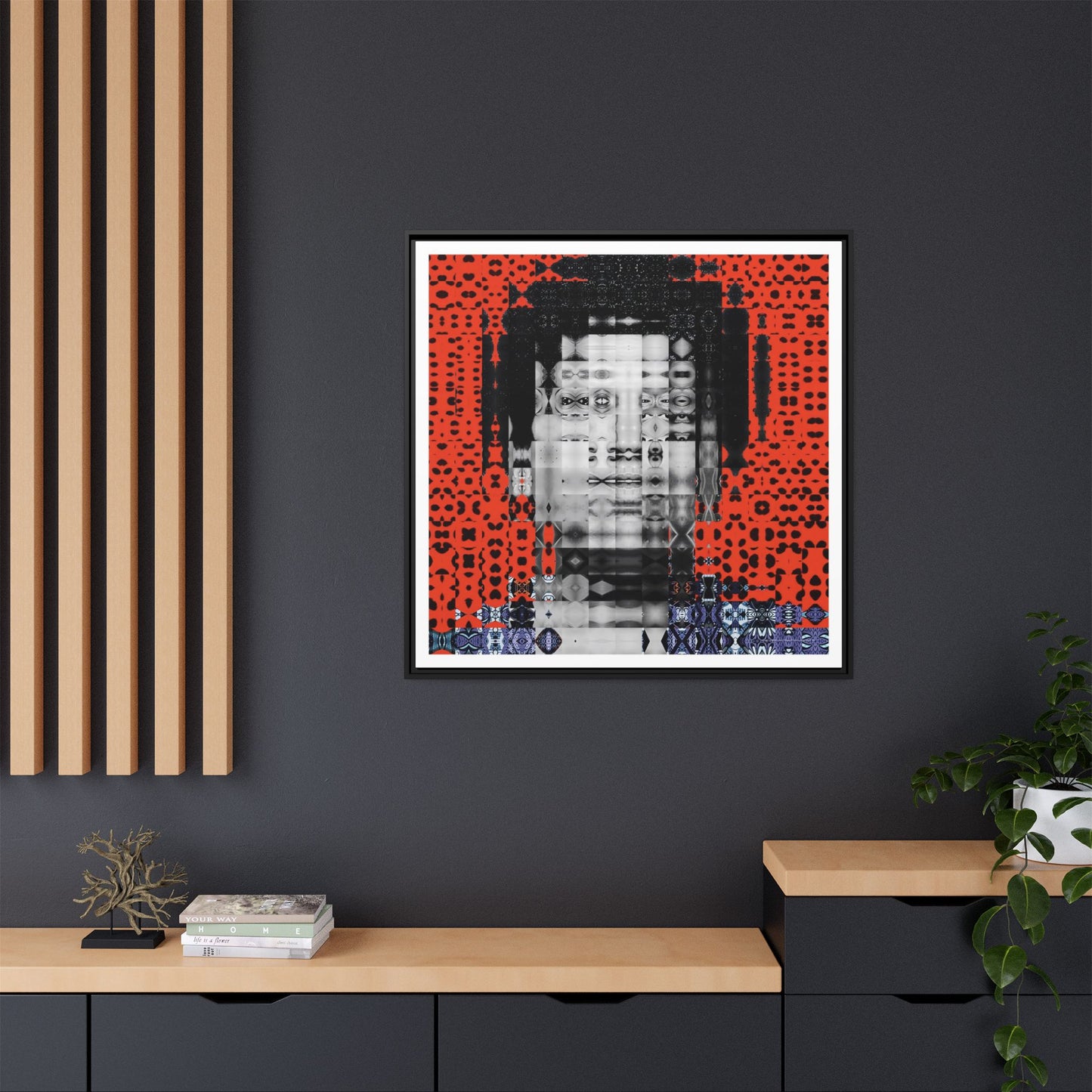 Iconic Foundational Feminist icon Audre Lorde Abstract Portrait Collage Art — Matte Canvas, Framed (Multi-color options)