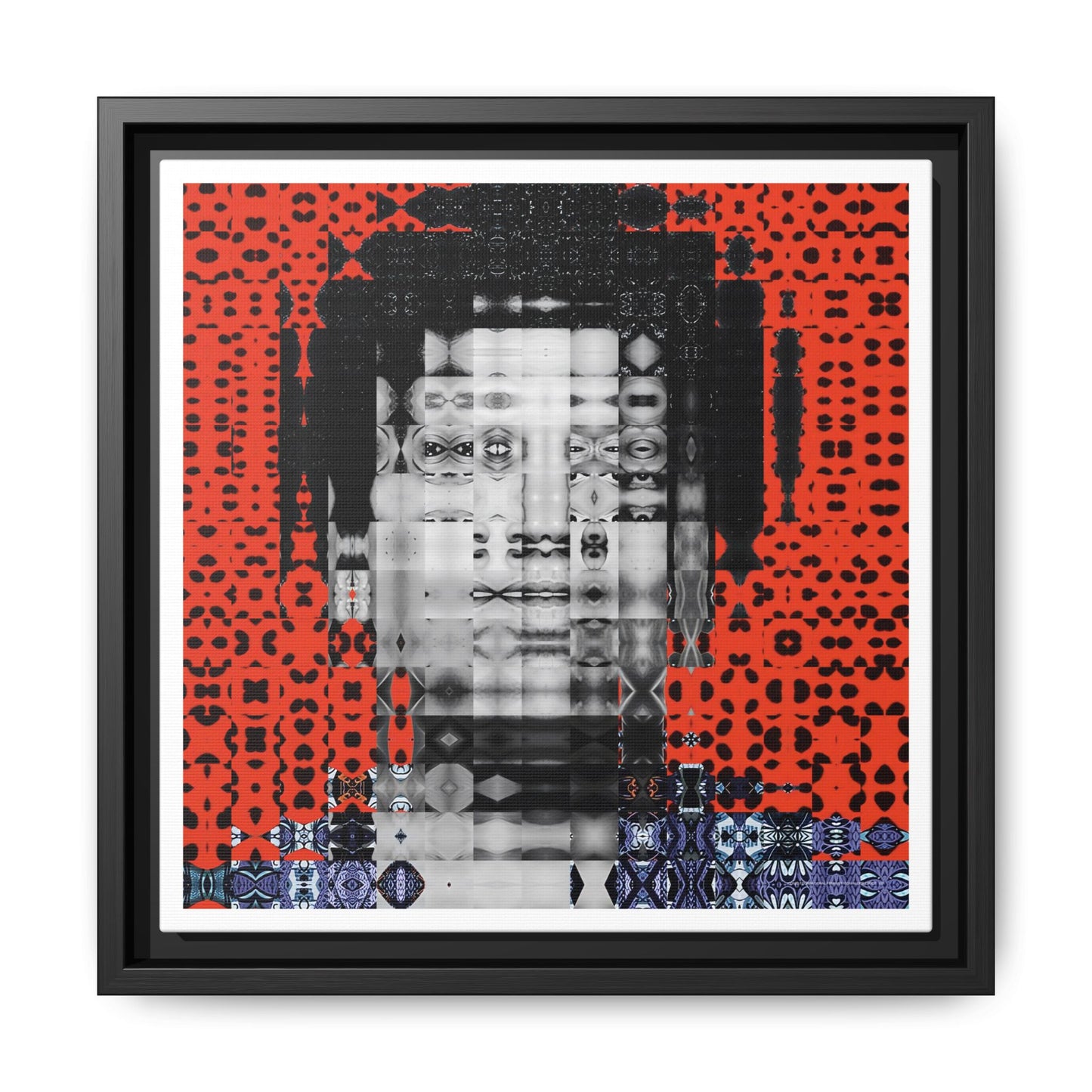 Iconic Foundational Feminist icon Audre Lorde Abstract Portrait Collage Art — Matte Canvas, Framed (Multi-color options)