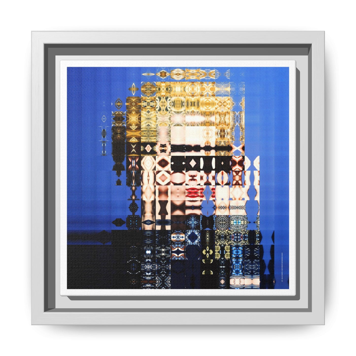 Iconic Borderline-Blonde Early Queen of Pop Abstract Portrait Collage Art — Matte Canvas, Framed (Multi-color options)