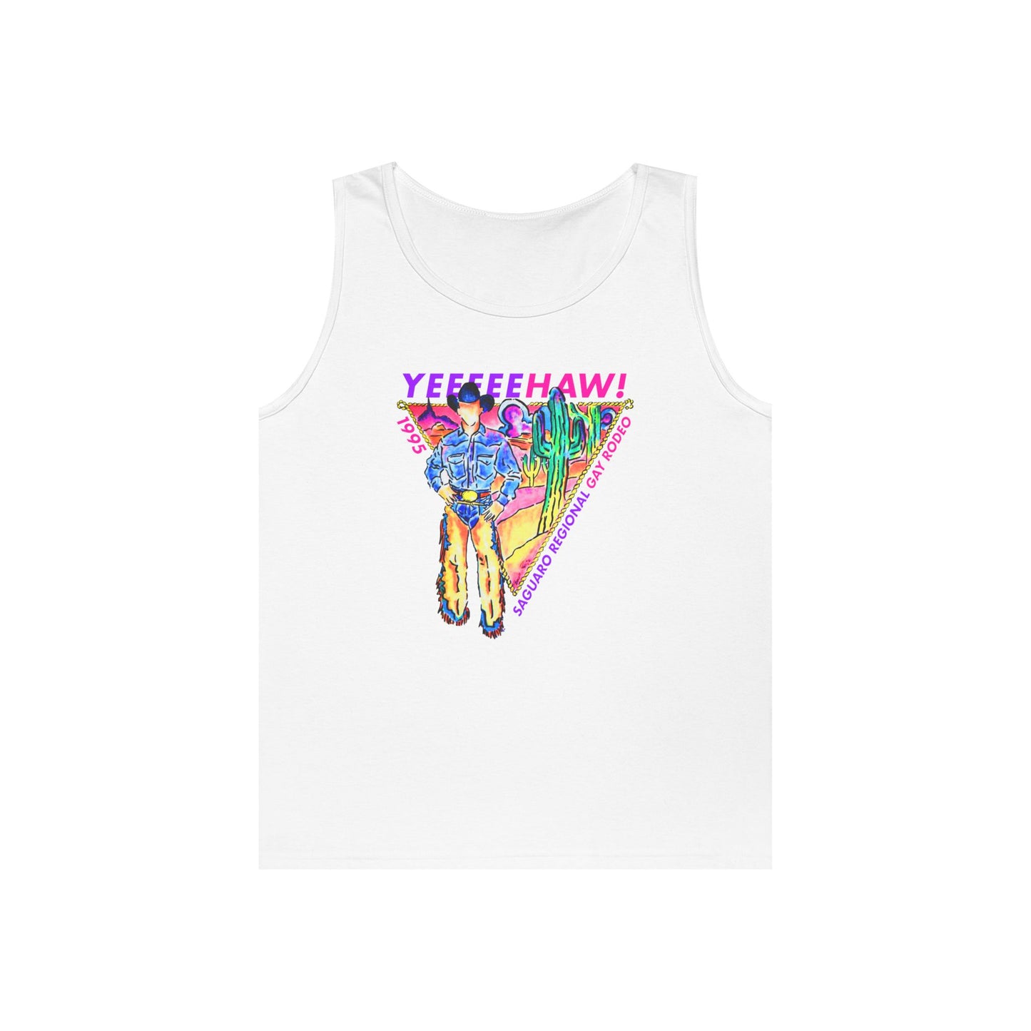 YEEEEEHAW! Universal Heavy Cotton Tank Top - White or Pink