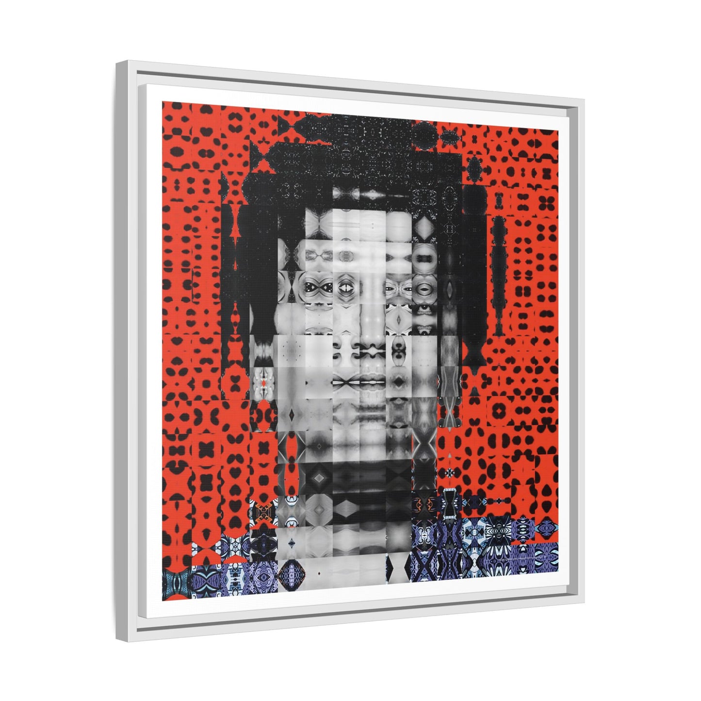 Iconic Foundational Feminist icon Audre Lorde Abstract Portrait Collage Art — Matte Canvas, Framed (Multi-color options)
