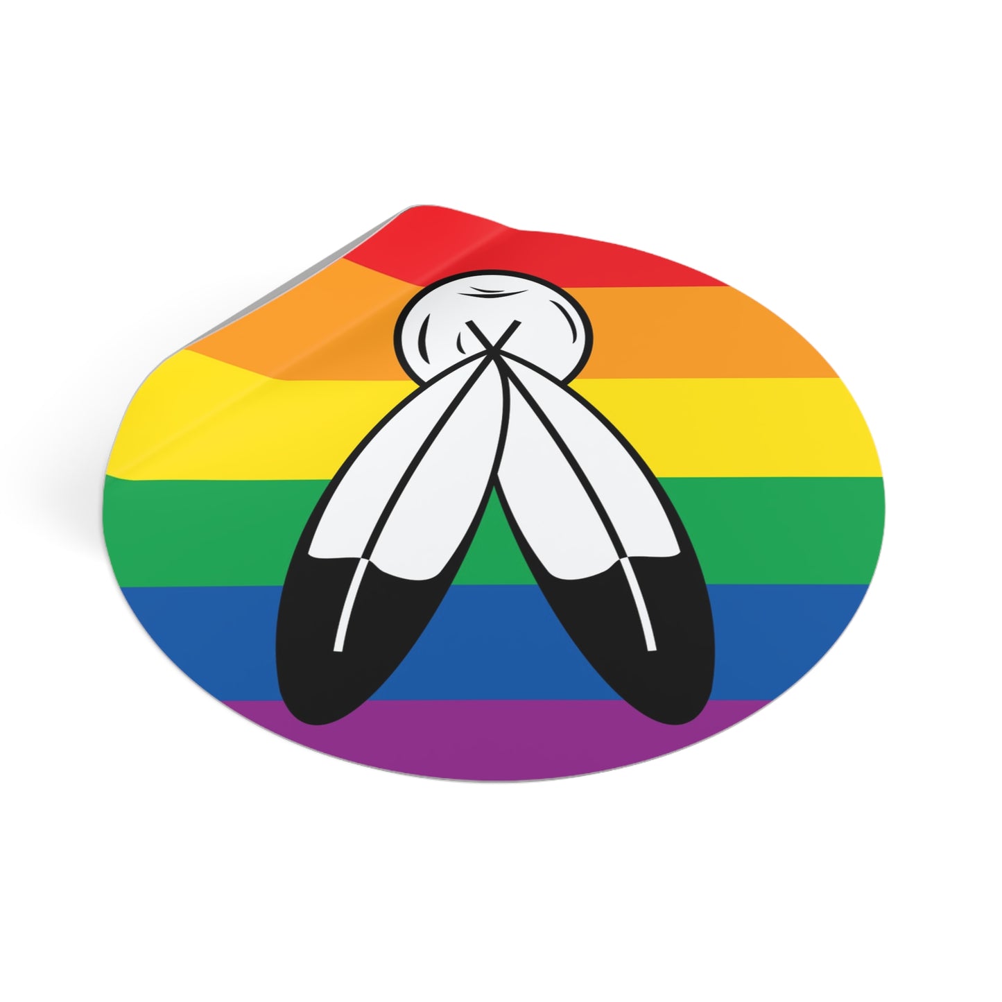 Two-Spirit Rainbow Pride Flag Vinyl Stickers