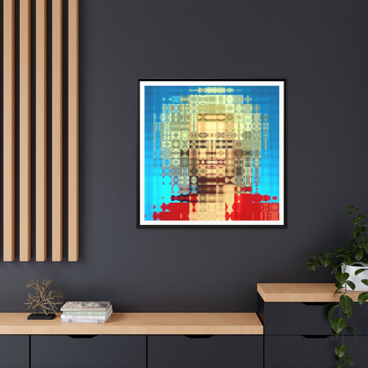 Iconic Queen of Country V, Dolly Abstract Portrait Collage Art — Matte Canvas, Framed (Multi-color options)