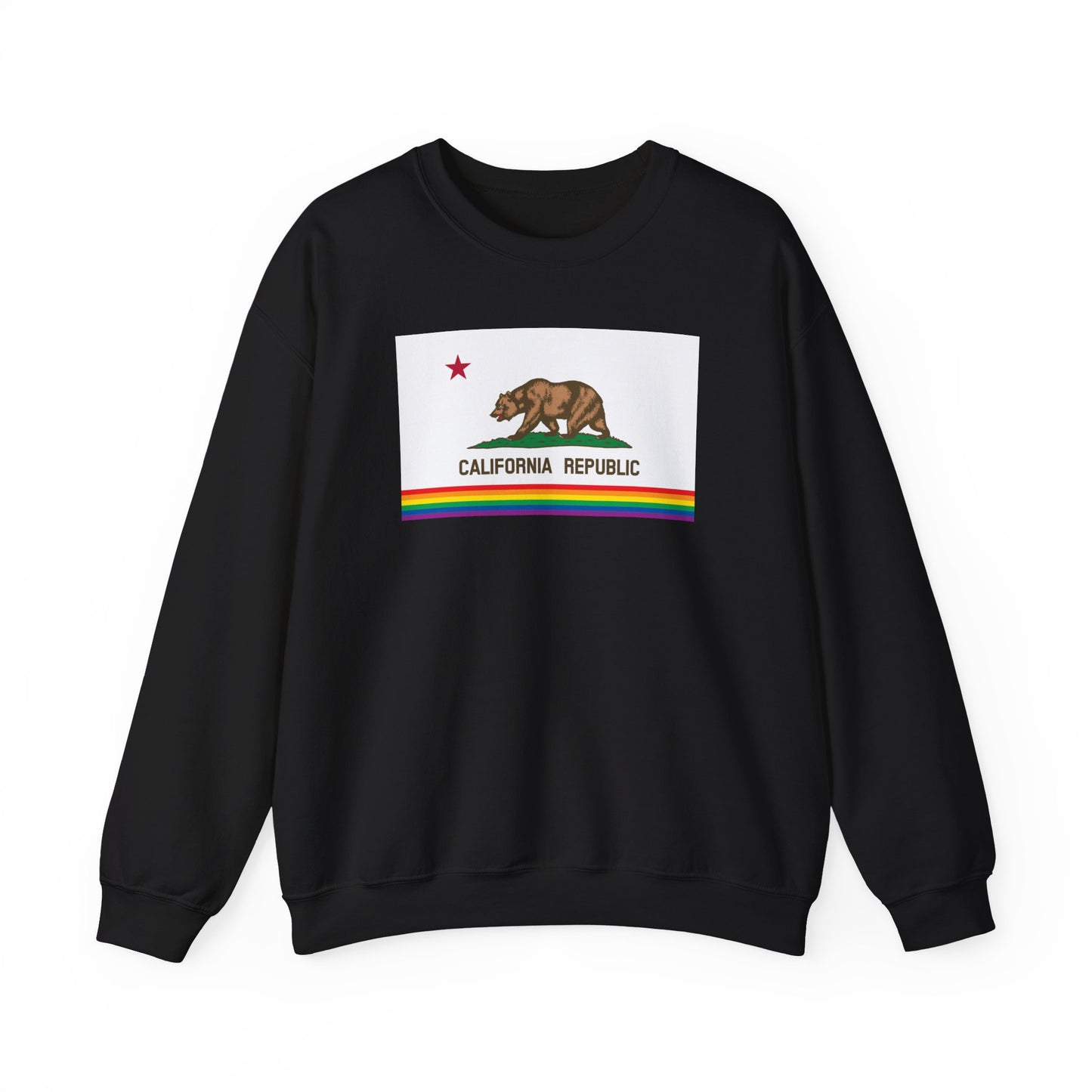 California Rainbow Pride Flag Unisex Crewneck Sweatshirt—White, Black or Light Pink