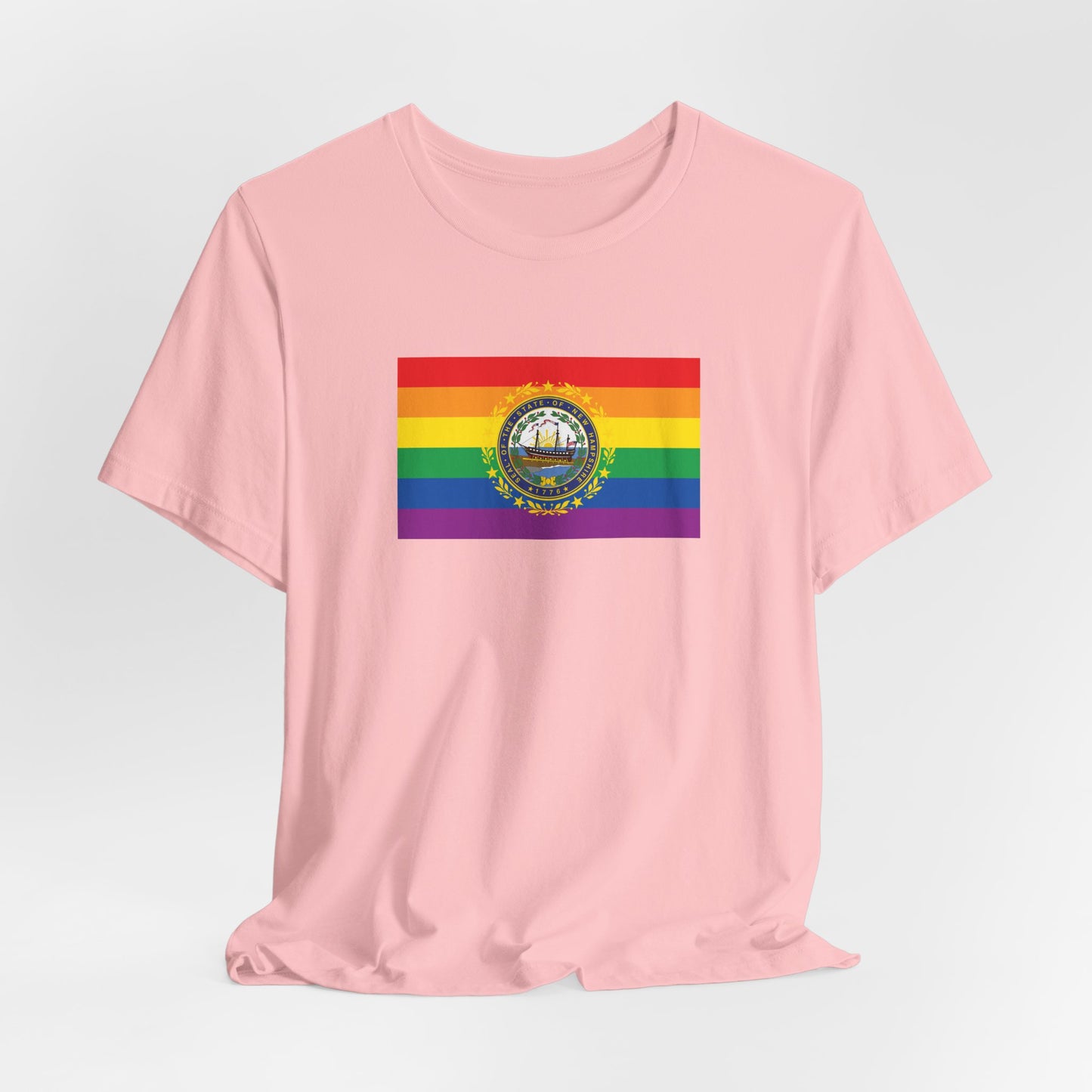 New Hampshire Rainbow Pride Flag T-shirt, Several Color Options