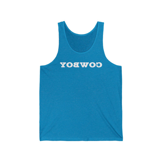 Backward Cowboy Tank - Various colors with White or Black Deco