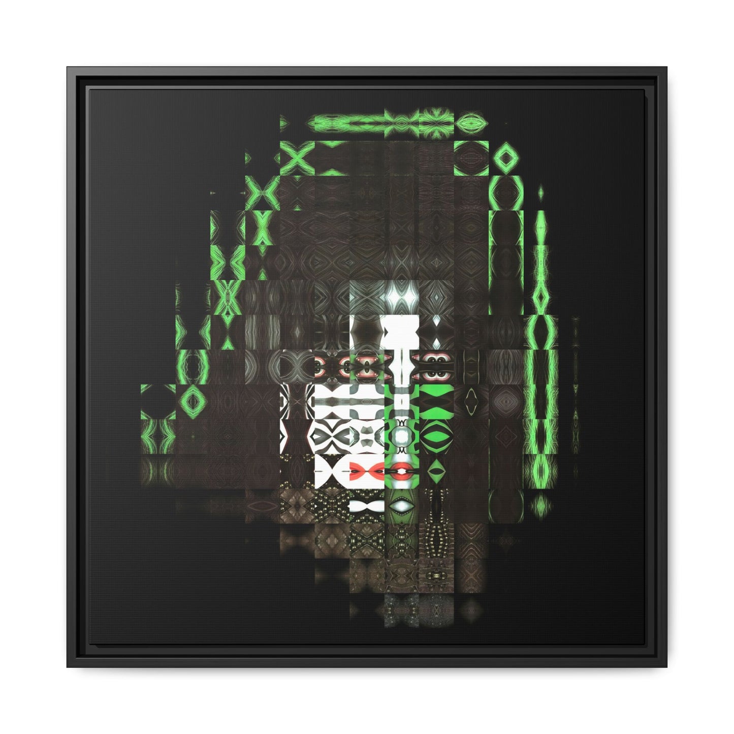 Knights In Satan's Service, Catman Abstract Portrait Collage Art — Matte Canvas, Framed (Multi-color options)