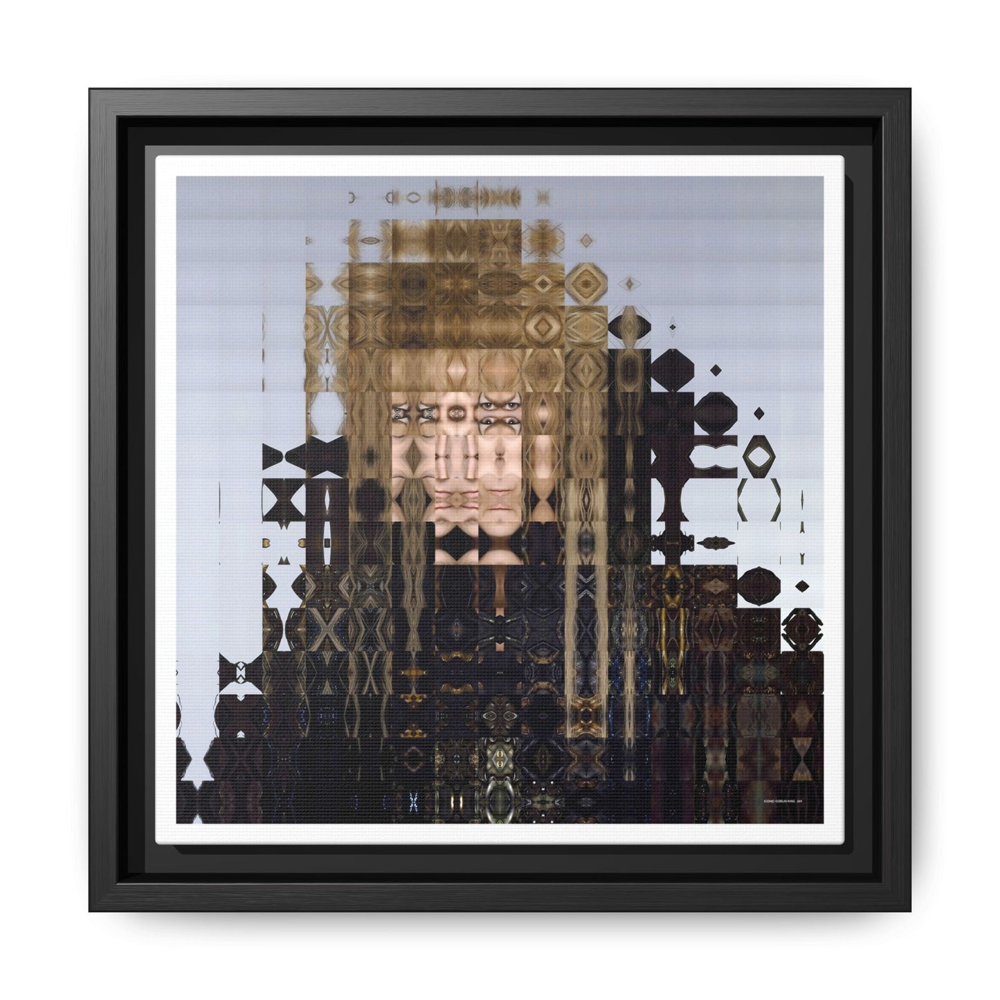 Iconic Goblin King Abstract Portrait Collage Art — Matte Canvas, Framed (Multi-color options)