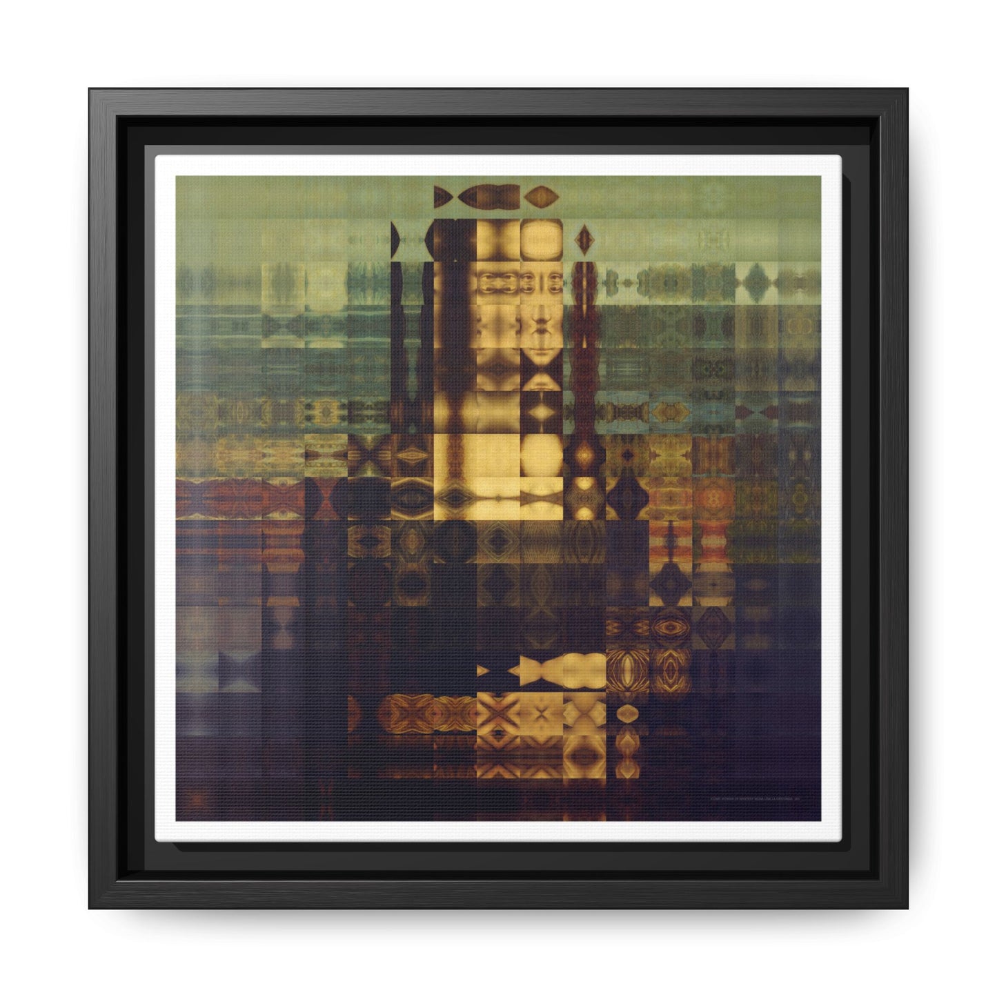 La Gioconda / Mona Lisa Abstract Portrait Collage Art — Matte Canvas, Framed (Multi-color options)