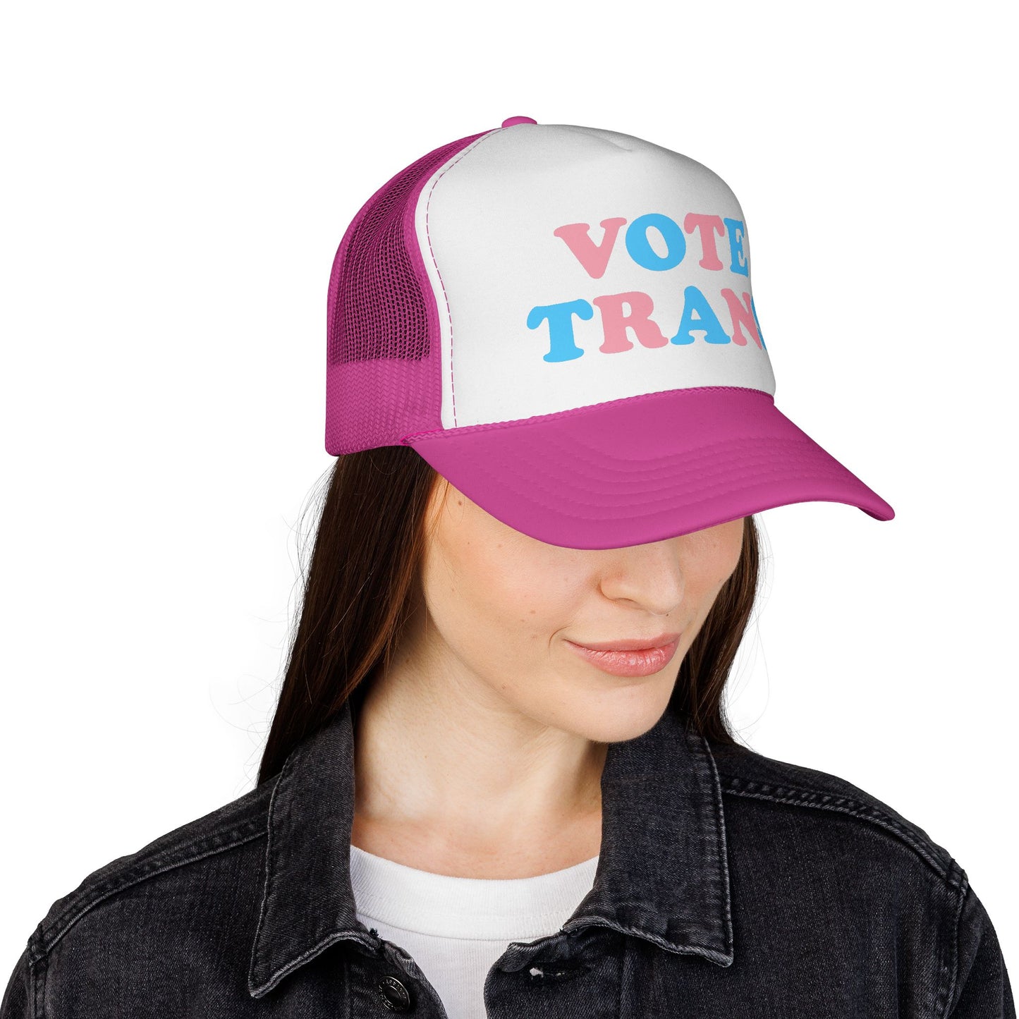VOTE TRANS Trucker Cap — Pro-Trans Rights Statement Hat