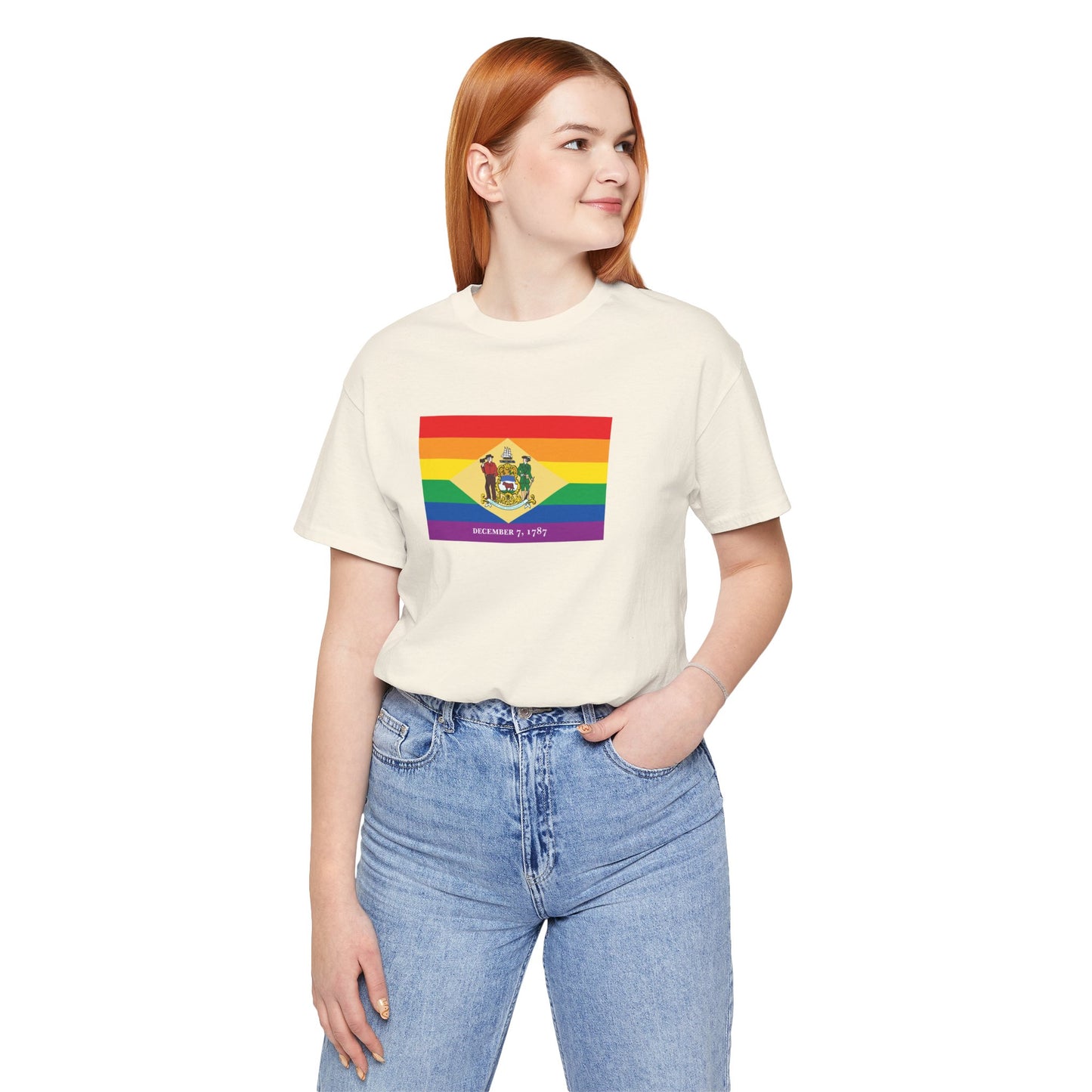 Delaware Rainbow Pride Flag T-shirt, Several Color Options