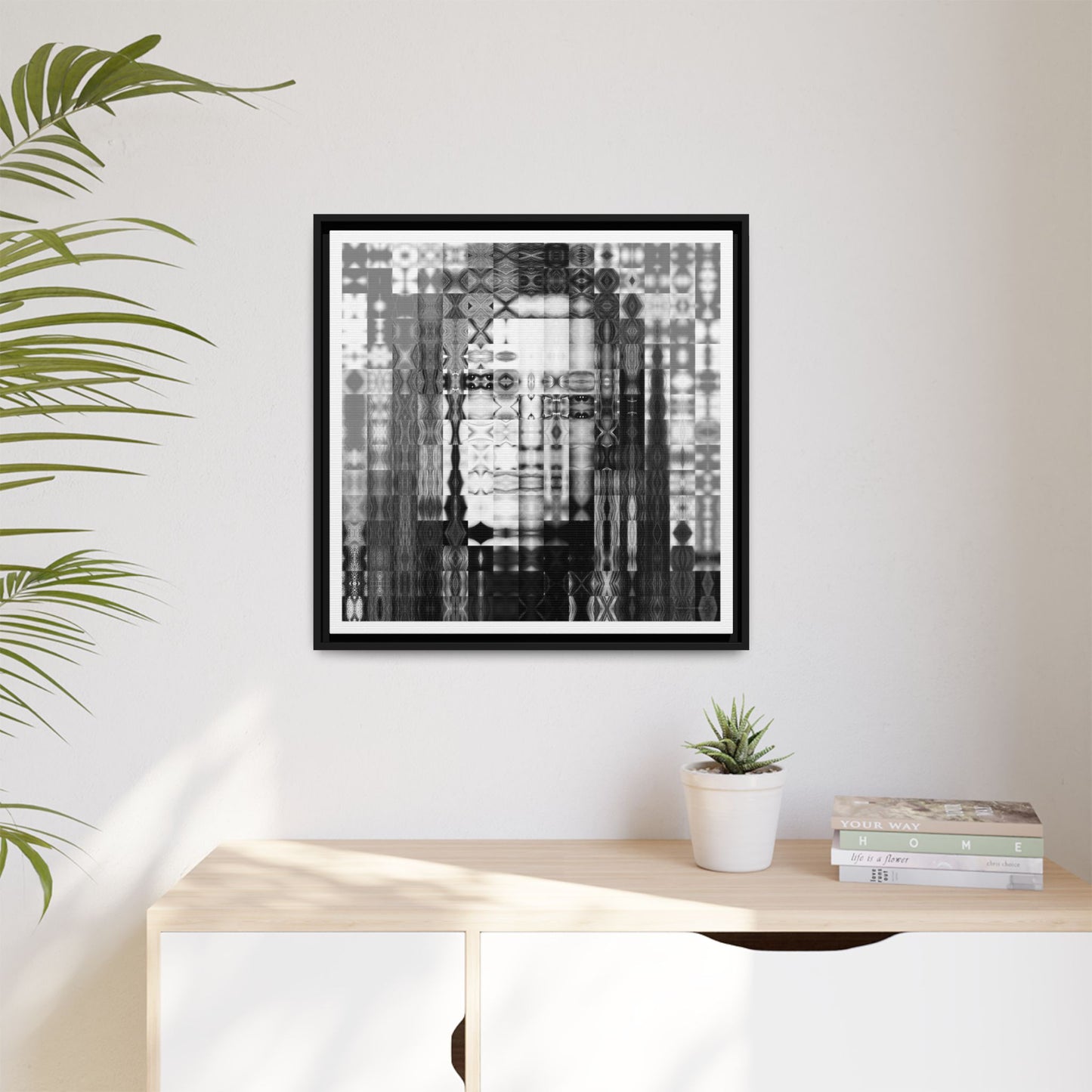 Feminist Icon Gloria Steinem Abstract Portrait Collage Art — Matte Canvas, Framed (Multi-color options)