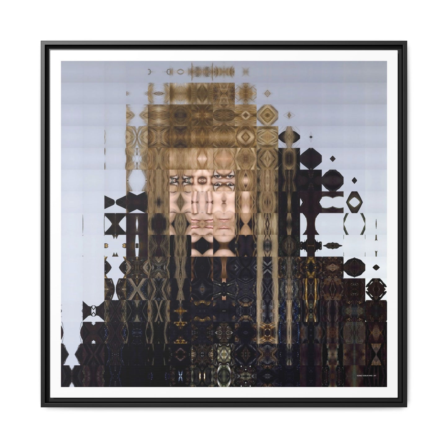 Iconic Goblin King Abstract Portrait Collage Art — Matte Canvas, Framed (Multi-color options)