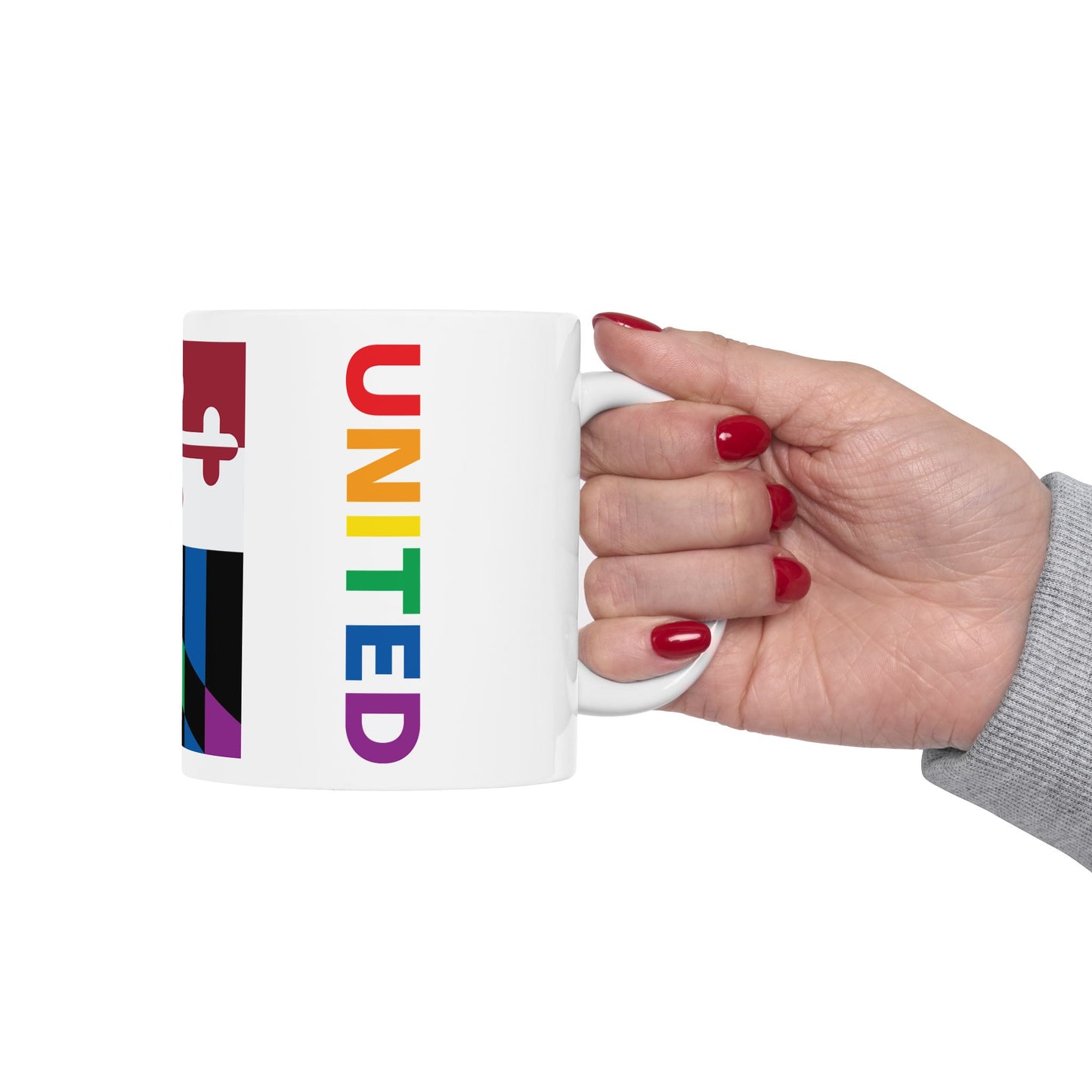 Maryland Rainbow Pride Flag "UNITED" Ceramic Mug