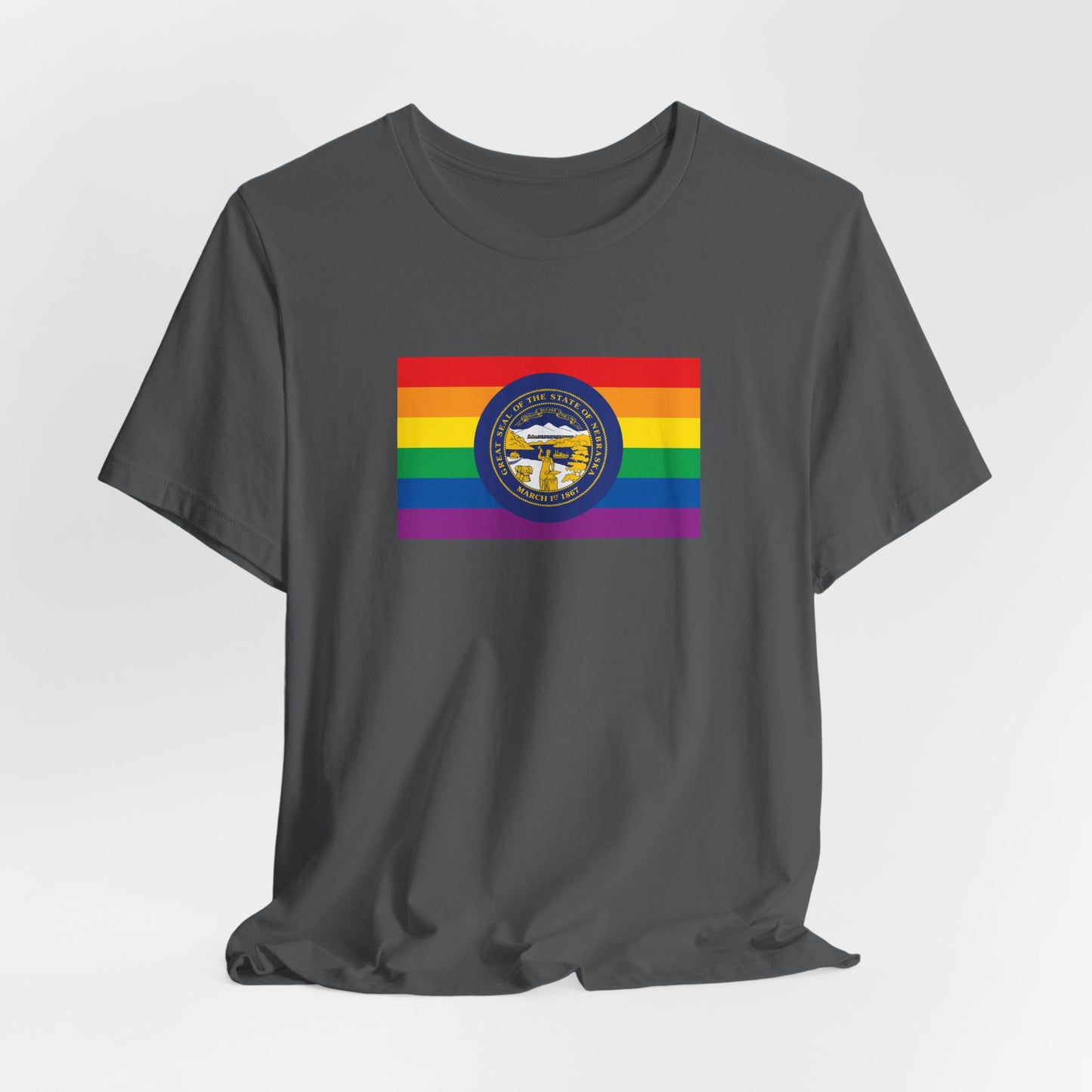 Nebraska Rainbow Pride Flag T-shirt, Several Color Options