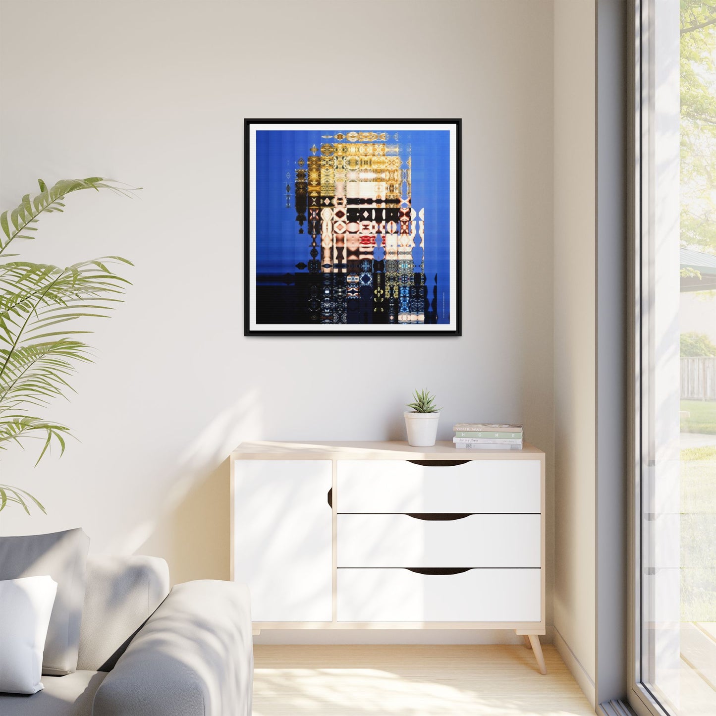 Iconic Borderline-Blonde Early Queen of Pop Abstract Portrait Collage Art — Matte Canvas, Framed (Multi-color options)