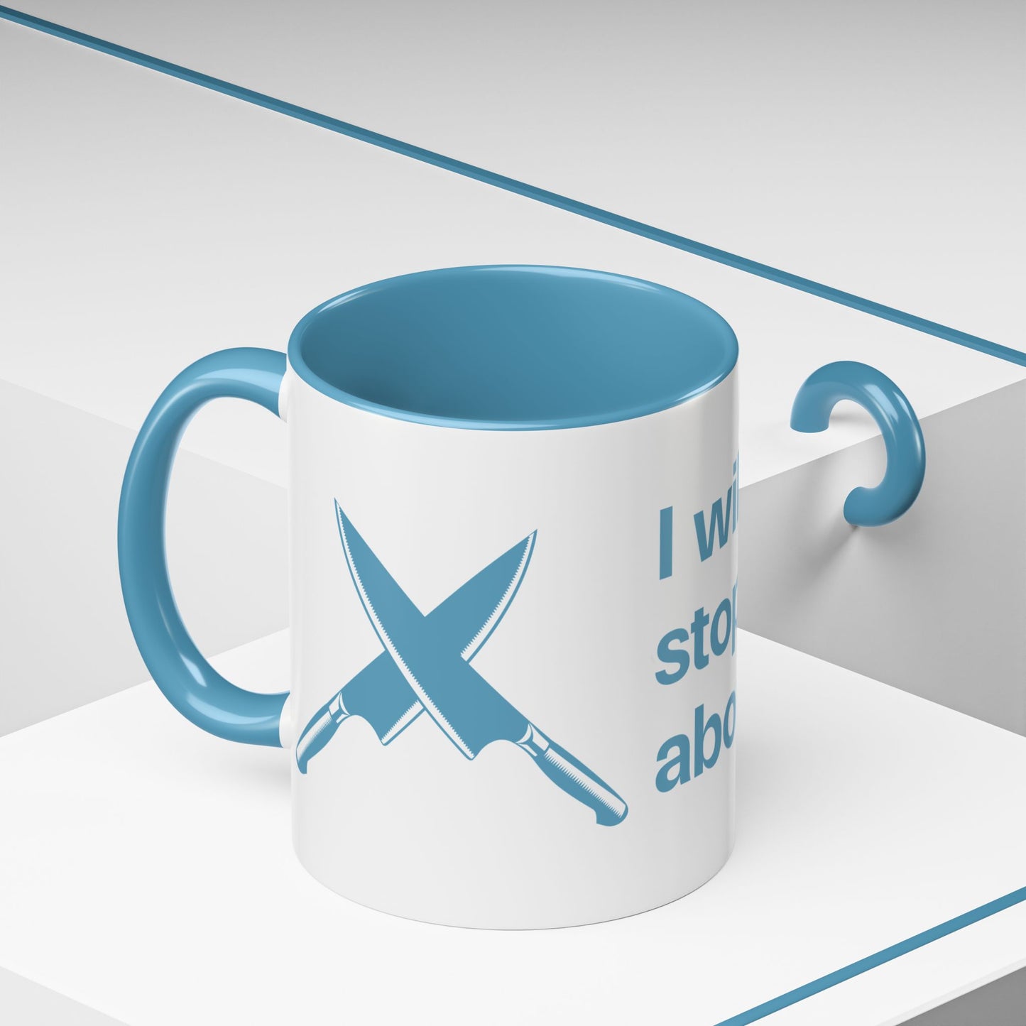 I will never stop worrying about Britney, White with Light Blue Accent Coffee Mug (11, 15oz)