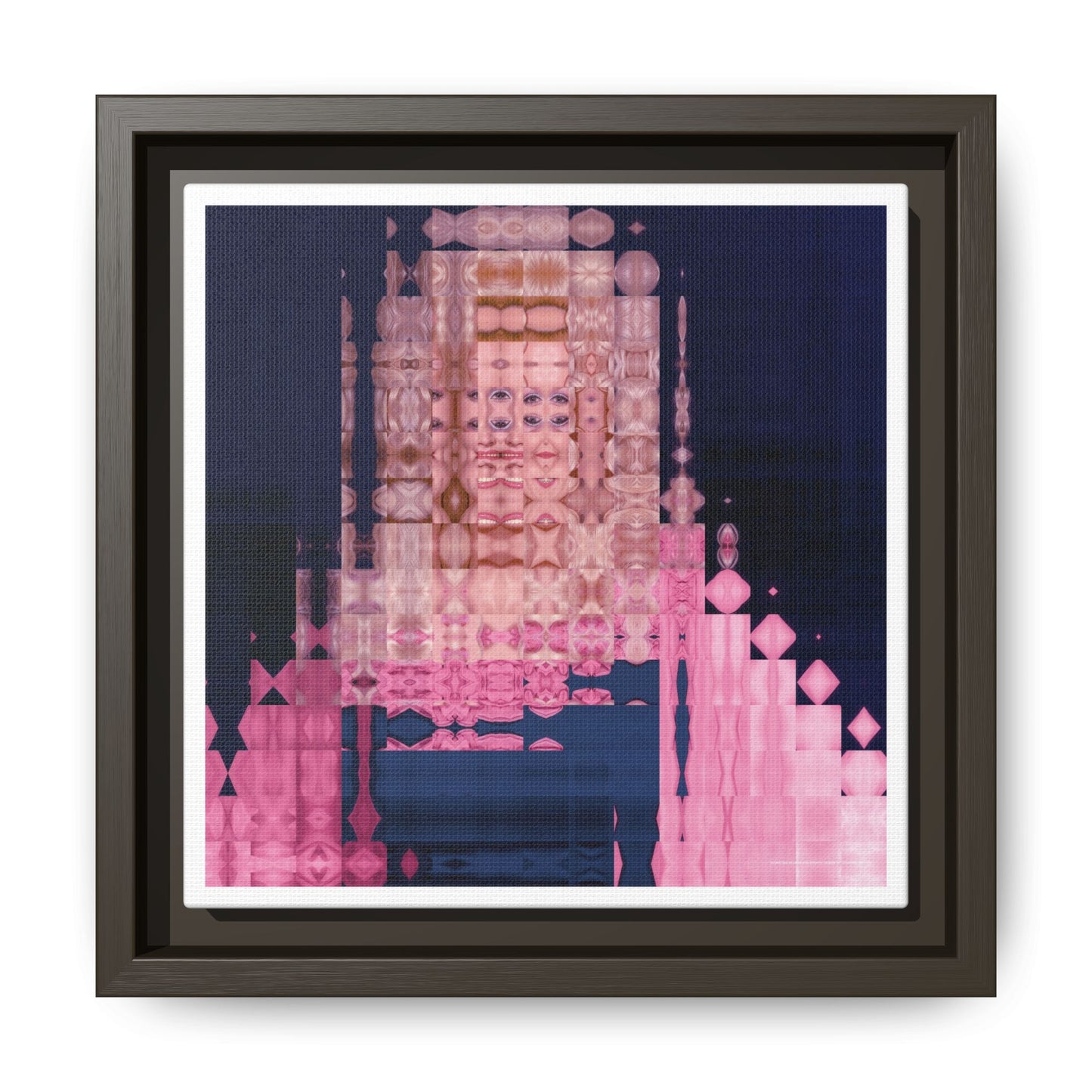 Iconic Big Blonde Wig Energy: Queen of Country Abstract Portrait Collage Art — Matte Canvas, Framed (Multi-color options)