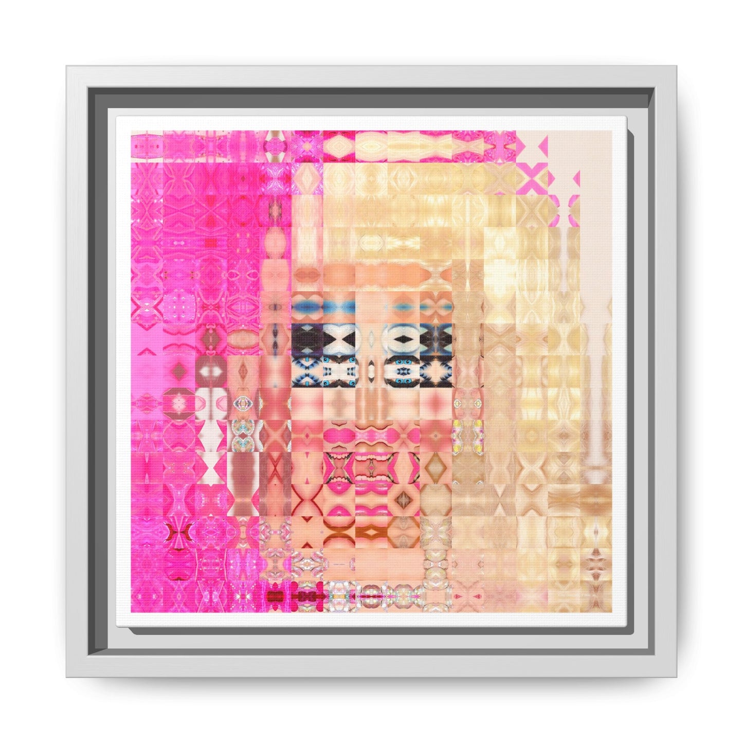 Iconic Living Doll of Drag Abstract Portrait Collage Art — Matte Canvas, Framed (Multi-color options)