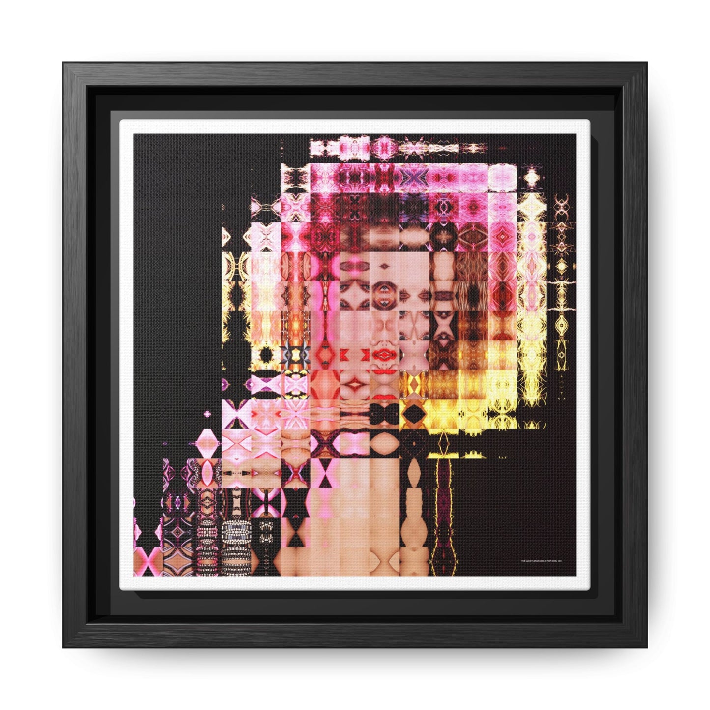 The Lucky-Star Early Pop Icon Abstract Portrait Collage Art — Matte Canvas, Framed (Multi-color options)