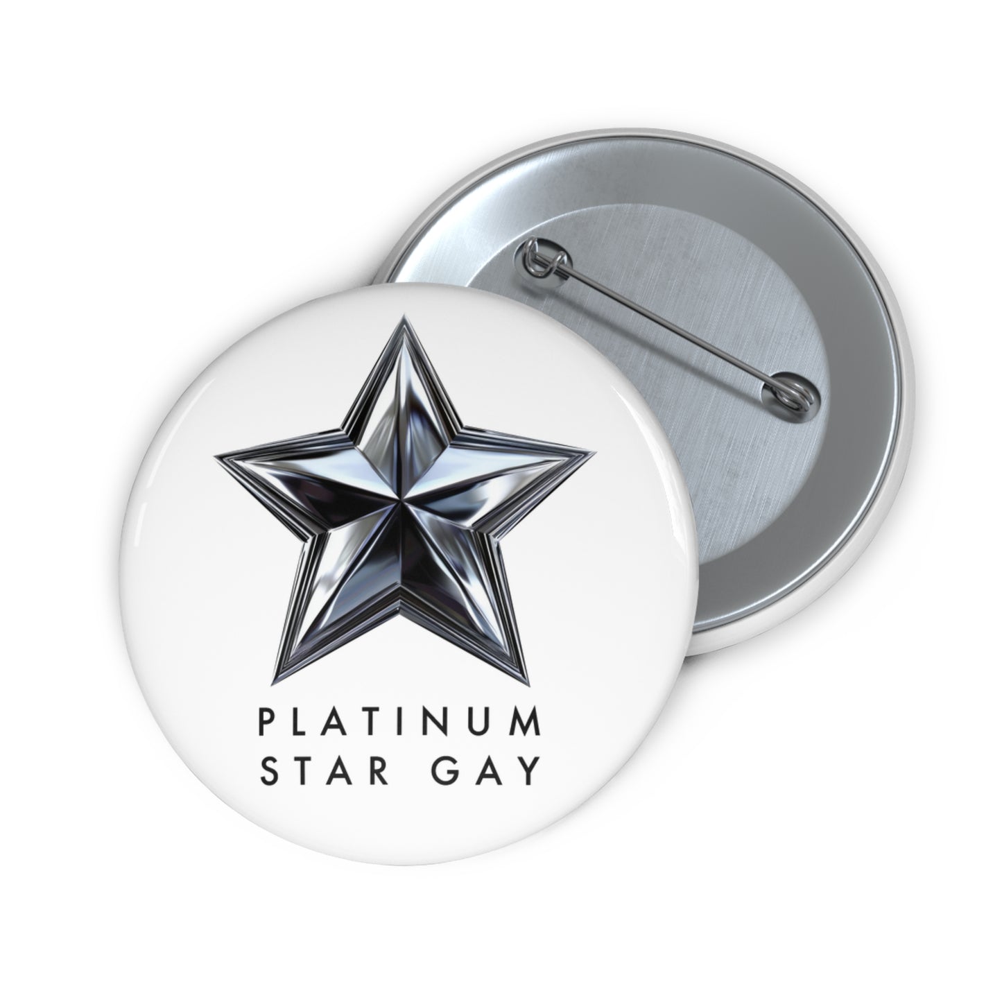 Platinum Star Gay Pin Button