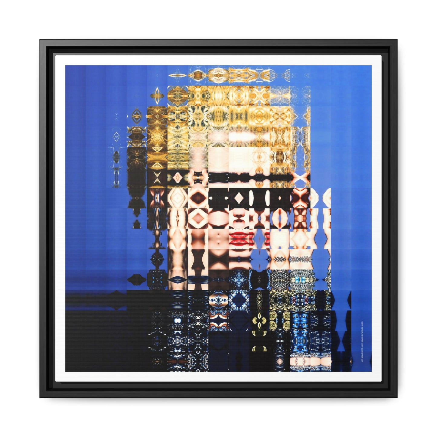 Iconic Borderline-Blonde Early Queen of Pop Abstract Portrait Collage Art — Matte Canvas, Framed (Multi-color options)