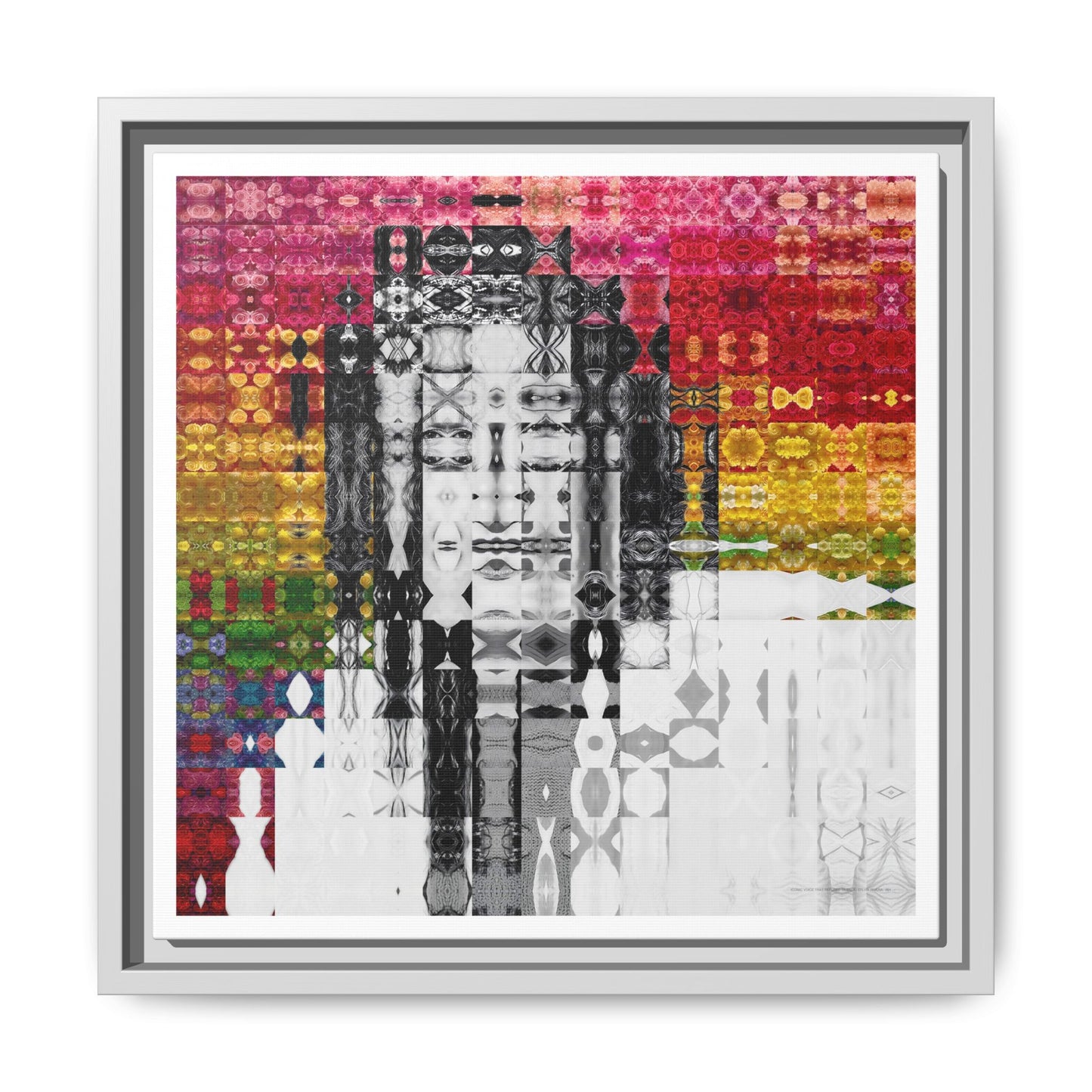 Iconic Voice That Refused Silence, Sylvia Rivera Abstract Portrait Collage Art — Matte Canvas, Framed (Multi-color options)