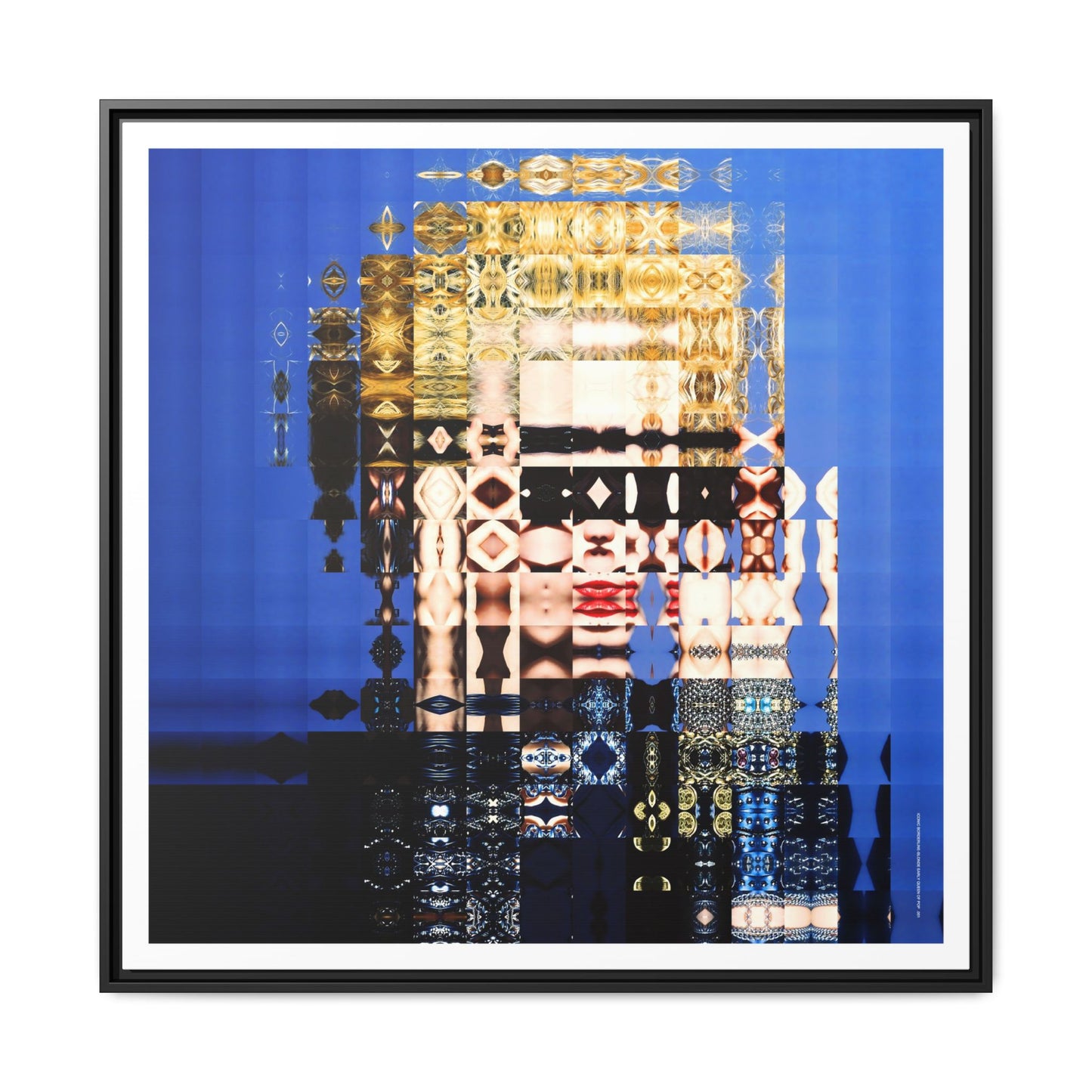 Iconic Borderline-Blonde Early Queen of Pop Abstract Portrait Collage Art — Matte Canvas, Framed (Multi-color options)