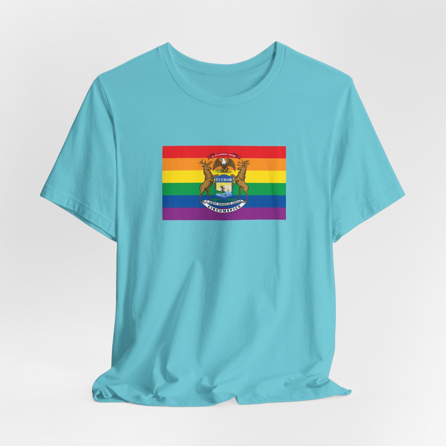 Michigan Rainbow Pride Flag T-shirt, Several Color Options