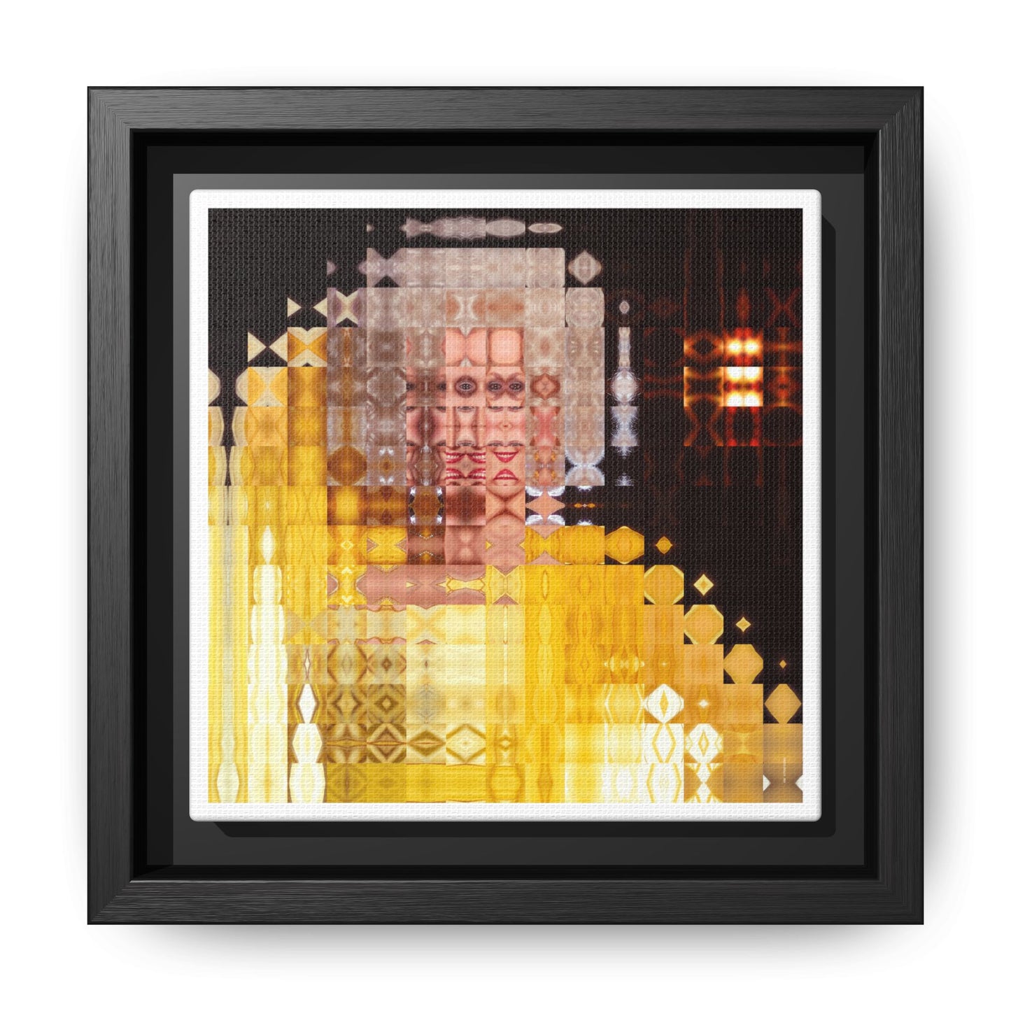 Disco Dolly Abstract Portrait Collage Art — Matte Canvas, Framed (Multi-color options)