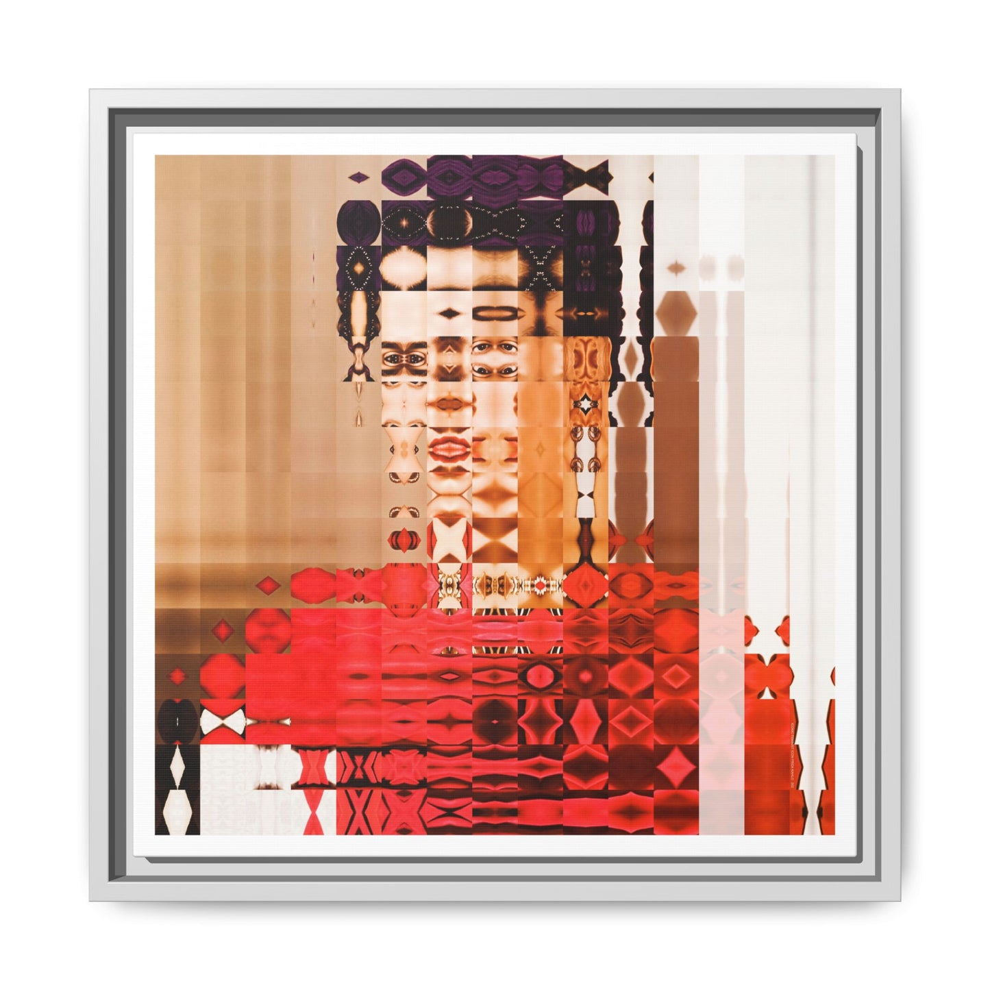 Iconic Feminist Artist Frida Kahlo 2 Abstract Portrait Collage Art — Matte Canvas, Framed (Multi-color options)