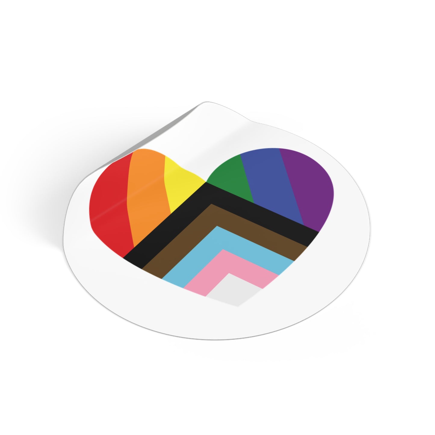 Progress Rainbow Pride Heart Flag Vinyl Sticker