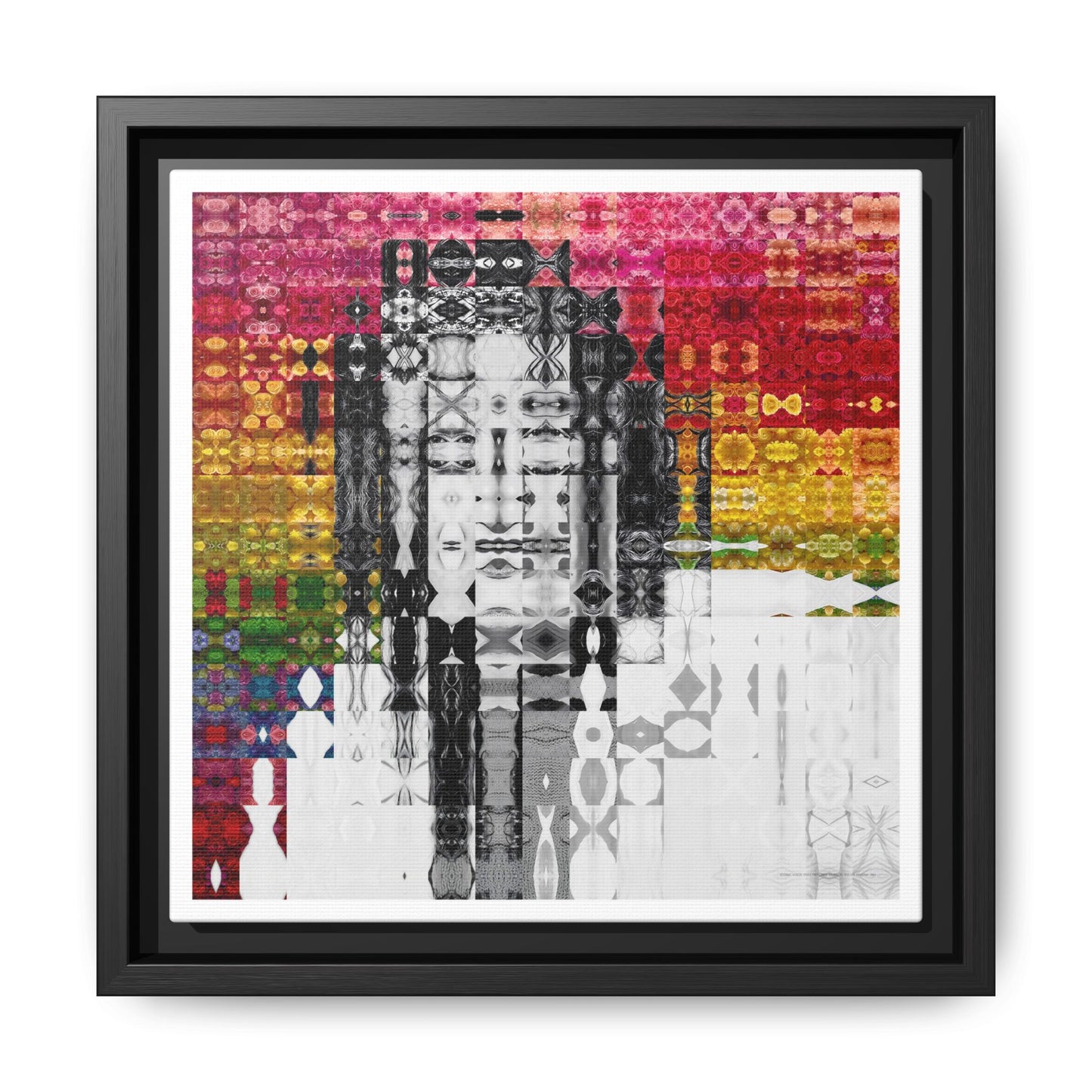 Iconic Voice That Refused Silence, Sylvia Rivera Abstract Portrait Collage Art — Matte Canvas, Framed (Multi-color options)