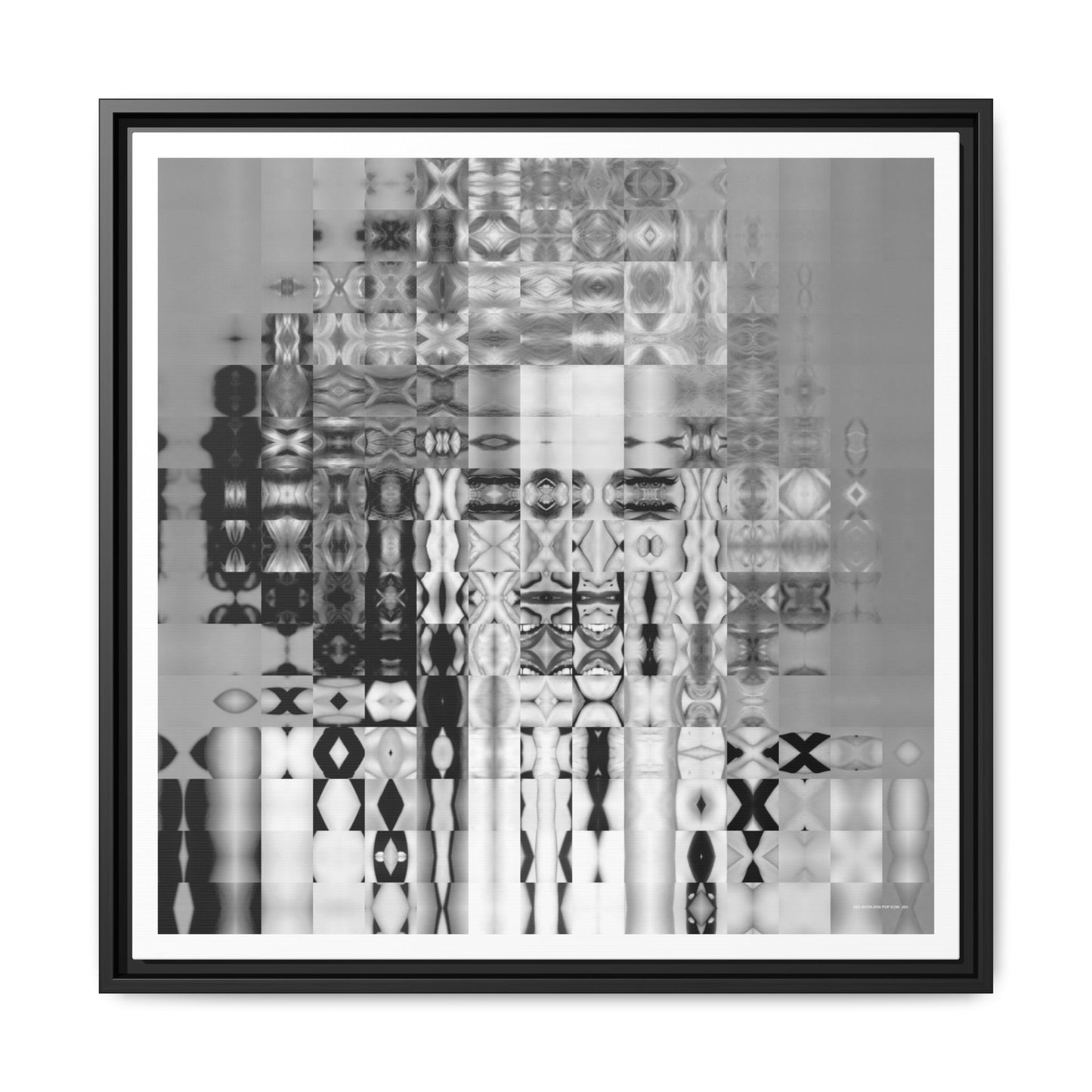 Sex-Book-Era Pop Icon Abstract Portrait Collage Art — Matte Canvas, Framed (Multi-color options)