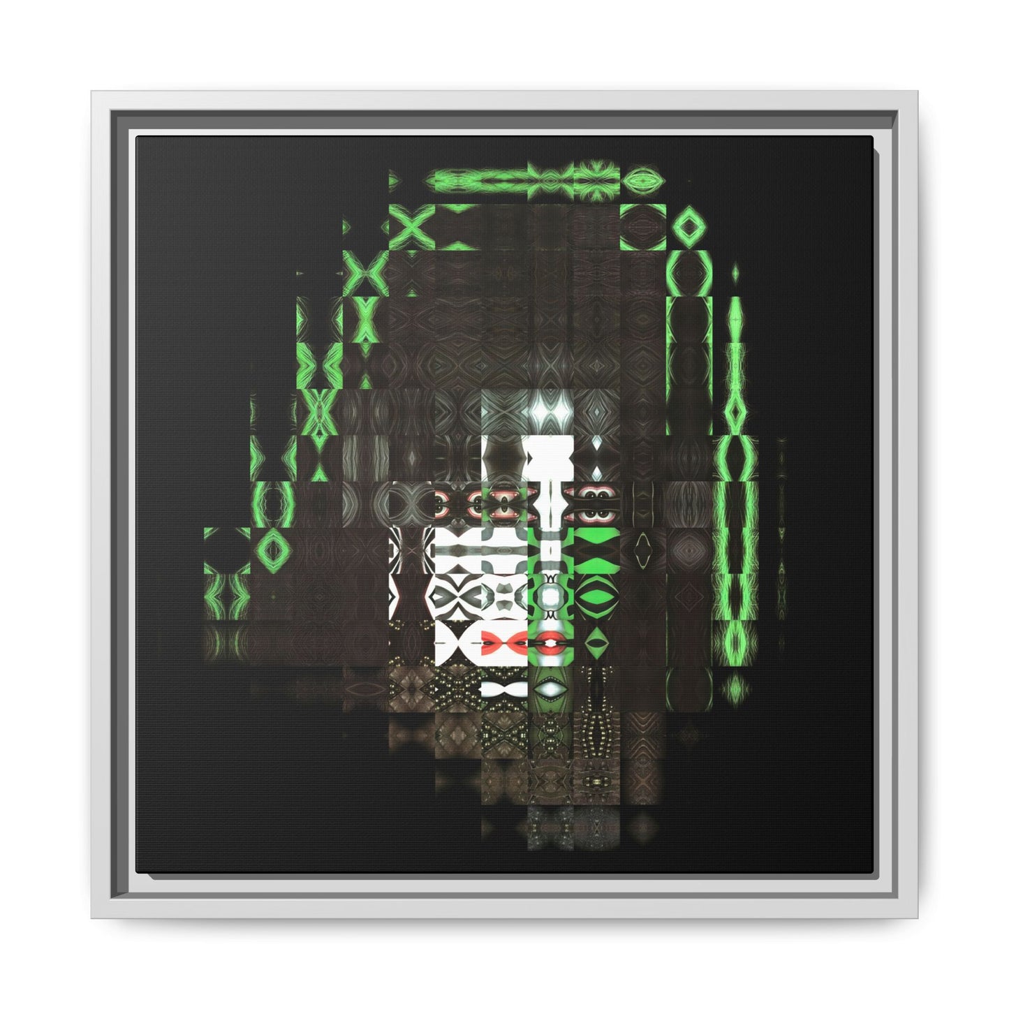 Knights In Satan's Service, Catman Abstract Portrait Collage Art — Matte Canvas, Framed (Multi-color options)