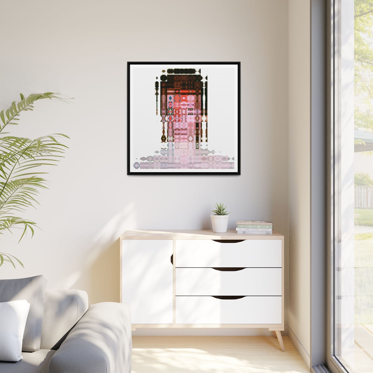Iconic 70s Glam Rocker Abstract Portrait Collage Art — Matte Canvas, Framed (Multi-color options)