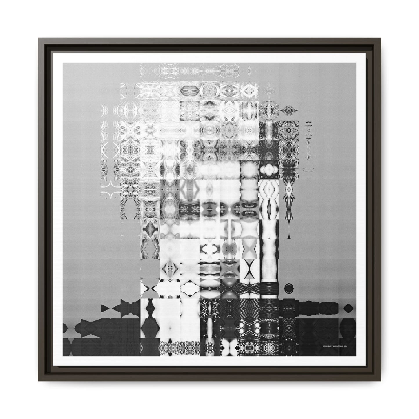 Iconic Early Queen-of-Pop Abstract Portrait Collage Art — Matte Canvas, Framed (Multi-color options)