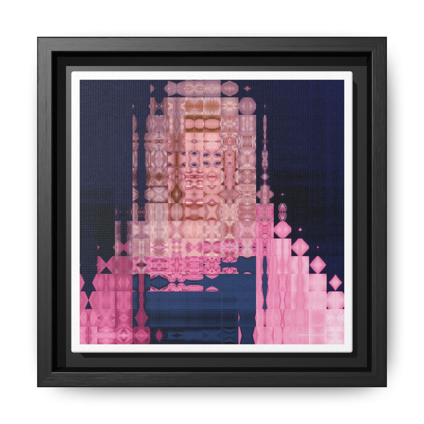 Iconic Big Blonde Wig Energy: Queen of Country Abstract Portrait Collage Art — Matte Canvas, Framed (Multi-color options)