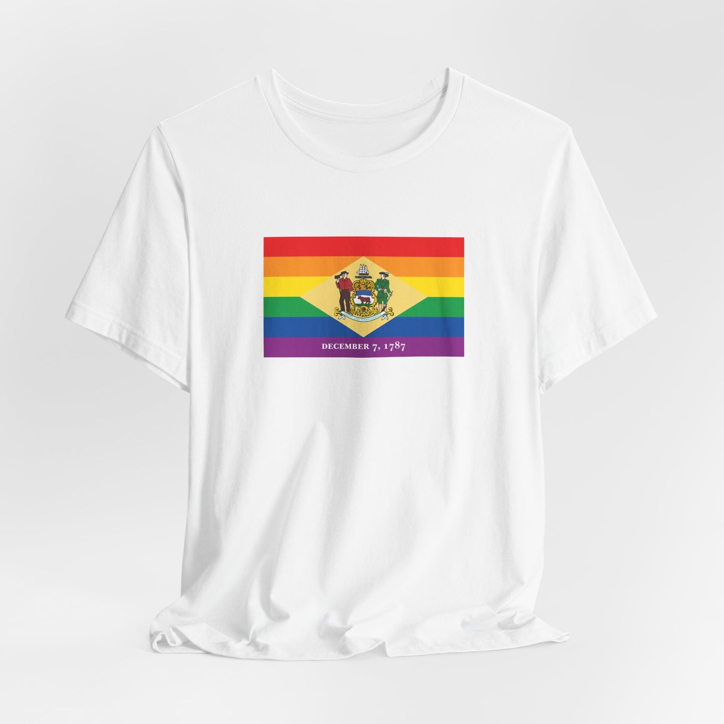 Delaware Rainbow Pride Flag T-shirt, Several Color Options