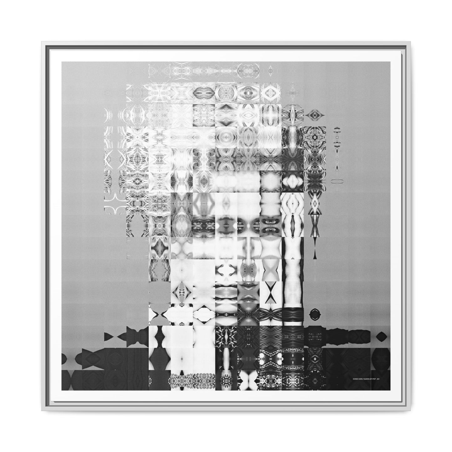 Iconic Early Queen-of-Pop Abstract Portrait Collage Art — Matte Canvas, Framed (Multi-color options)