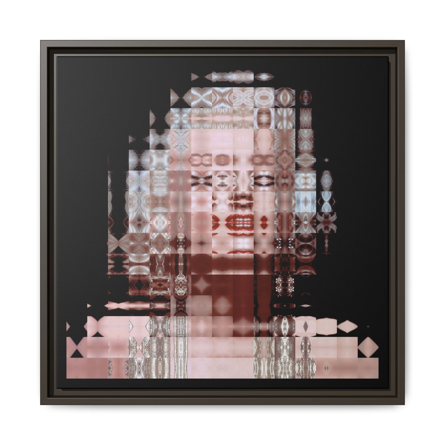 Iconic Movie Star Marilyn Monroe Abstract Portrait Collage Art — Matte Canvas, Framed (Multi-color options)